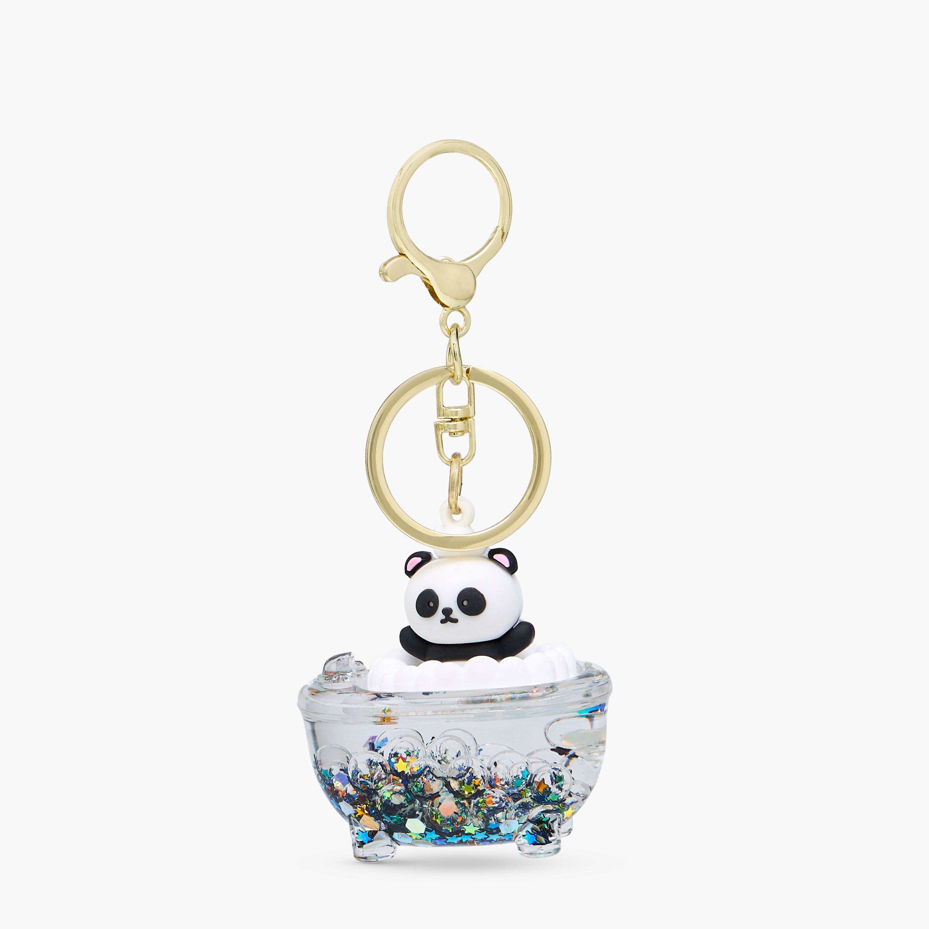 Panda with Bubbles Accent Keychain with Lobster Hook-girls-accessories-keyringsandbagcharms-image-1