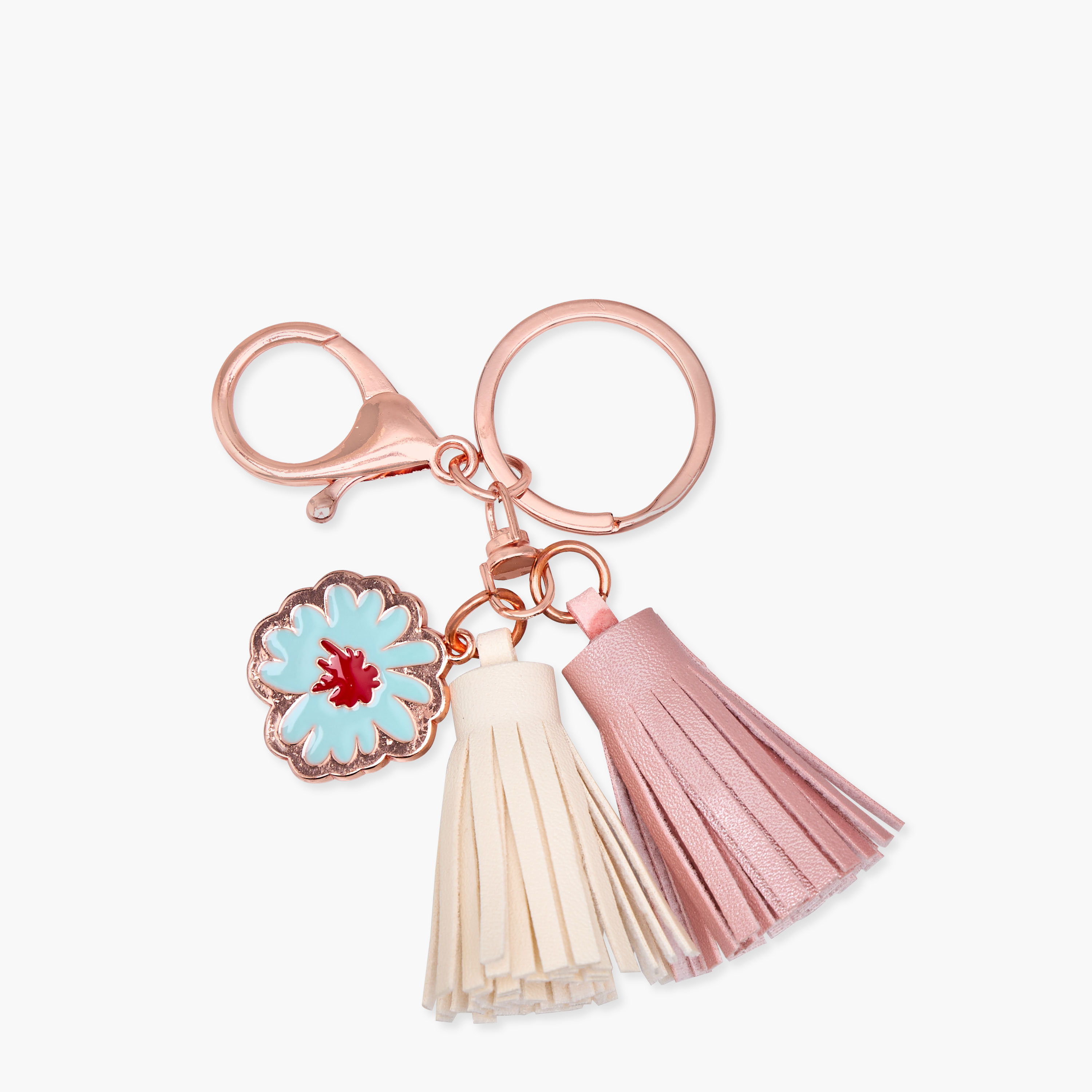 Flower Charm Keyring with Tassels and Lobster Hook-girls-accessories-keyringsandbagcharms-image-1