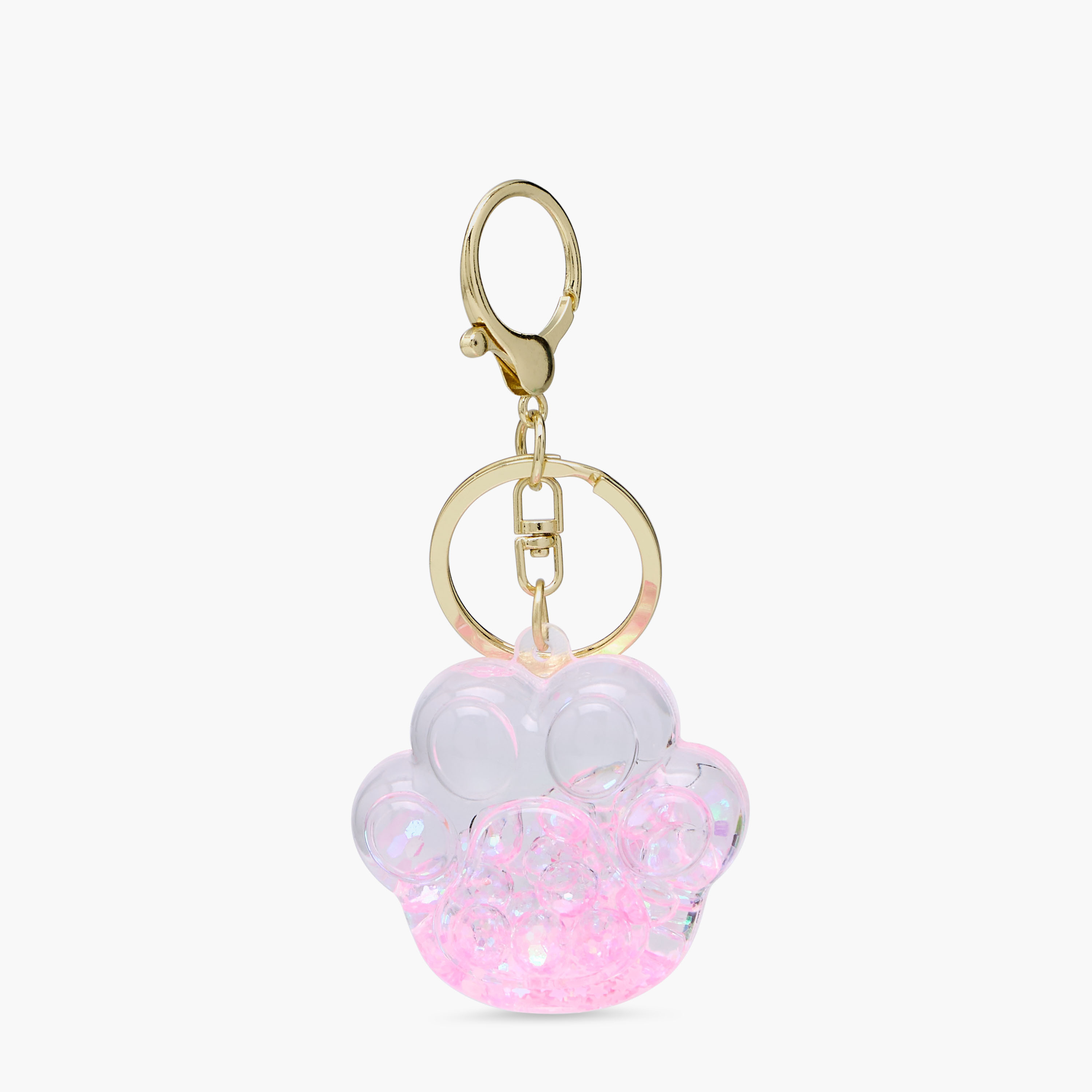 Paw Liquid Keychain with Lobster Hook-girls-accessories-keyringsandbagcharms-image-1