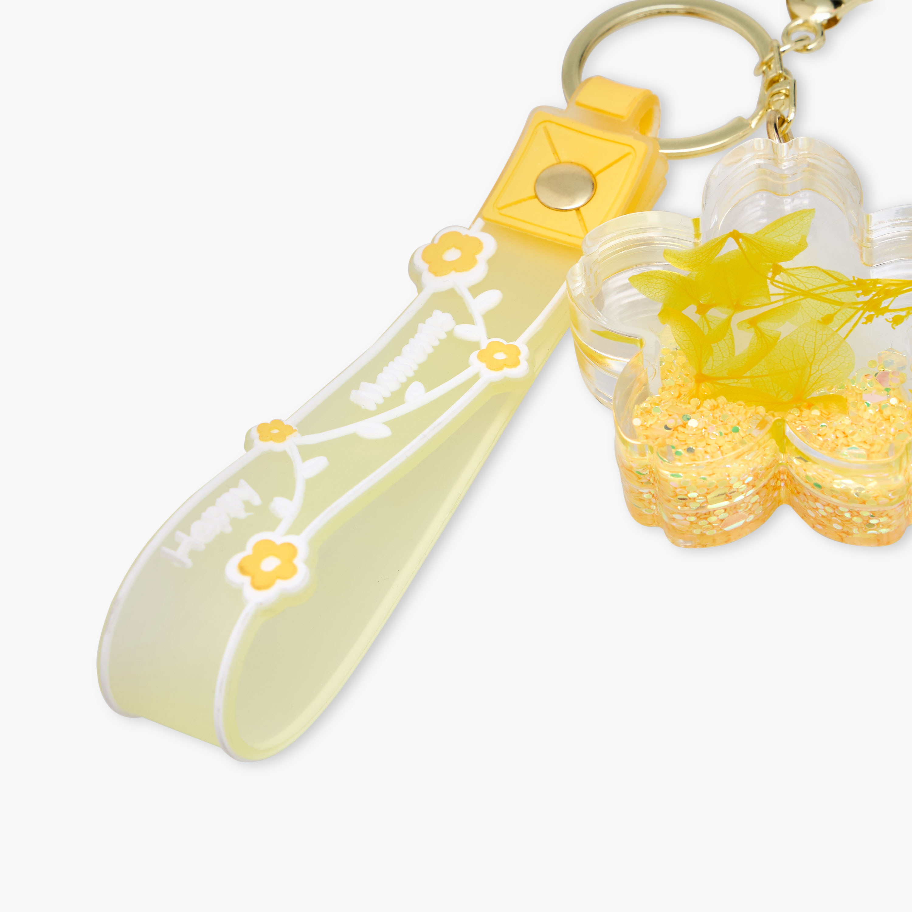 Floral Textured Keychain with Strap and Lobster Hook-girls-accessories-keyringsandbagcharms-image-3