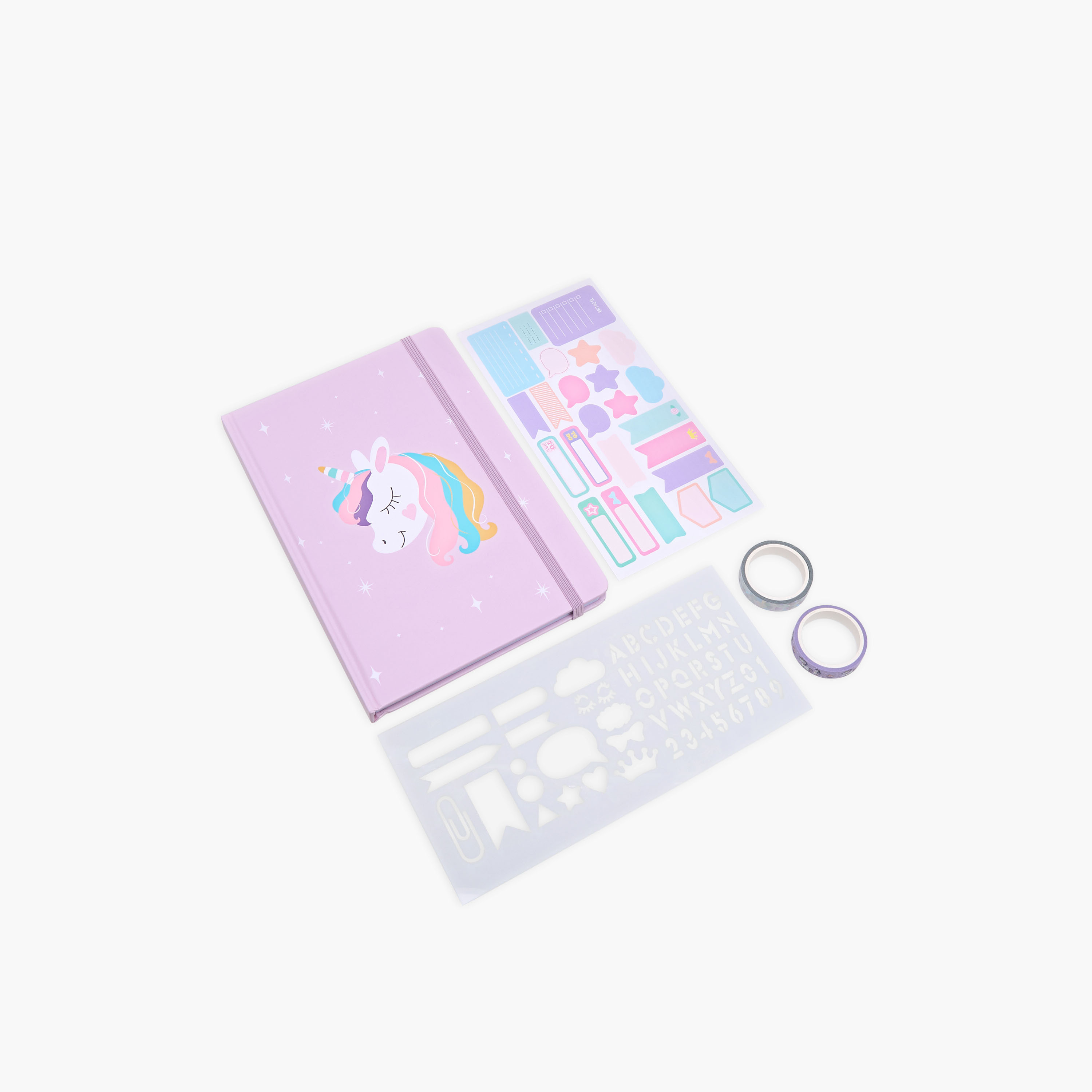 Unicorn Print 4-Piece Assorted Stationery Set-school-stationery-sets-image-1
