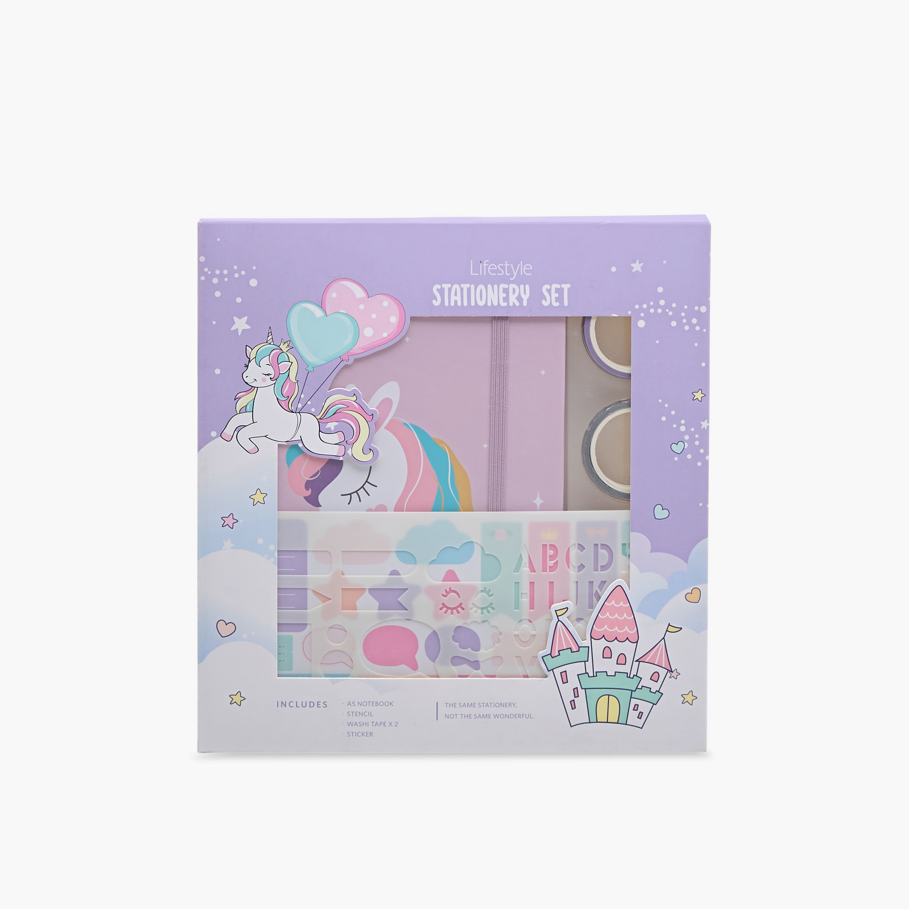Unicorn Print 4-Piece Assorted Stationery Set-school-stationery-sets-image-6