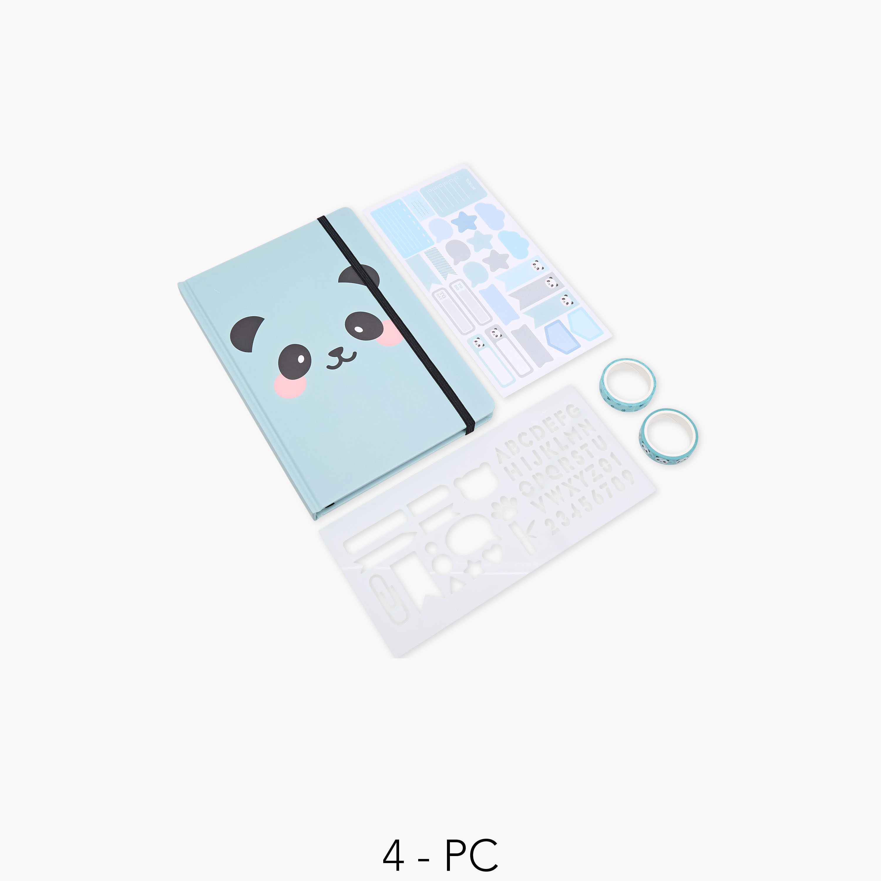 Panda Print 4-Piece Assorted Stationery Set-school-stationery-sets-image-1