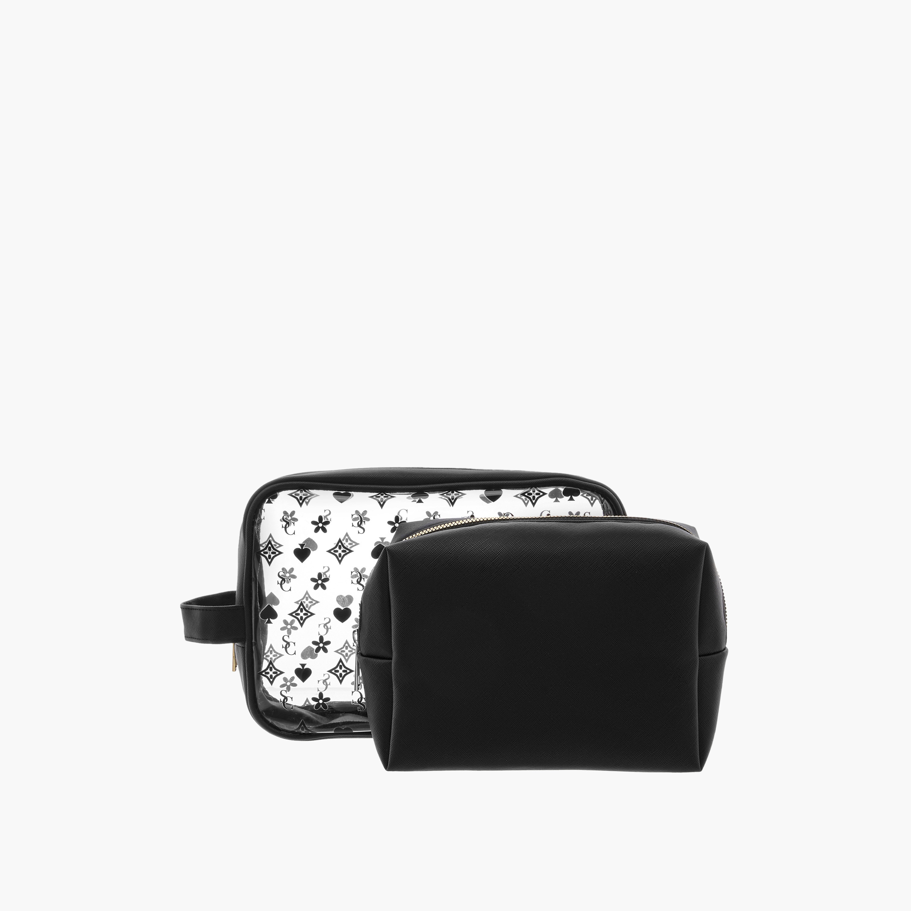 Printed 2-Piece Beauty Pouch Set with Zip Closure - 26x19x8 cms-beautyandpersonalcare-makeup-brushesandaccessories-makeuppouches-image-1
