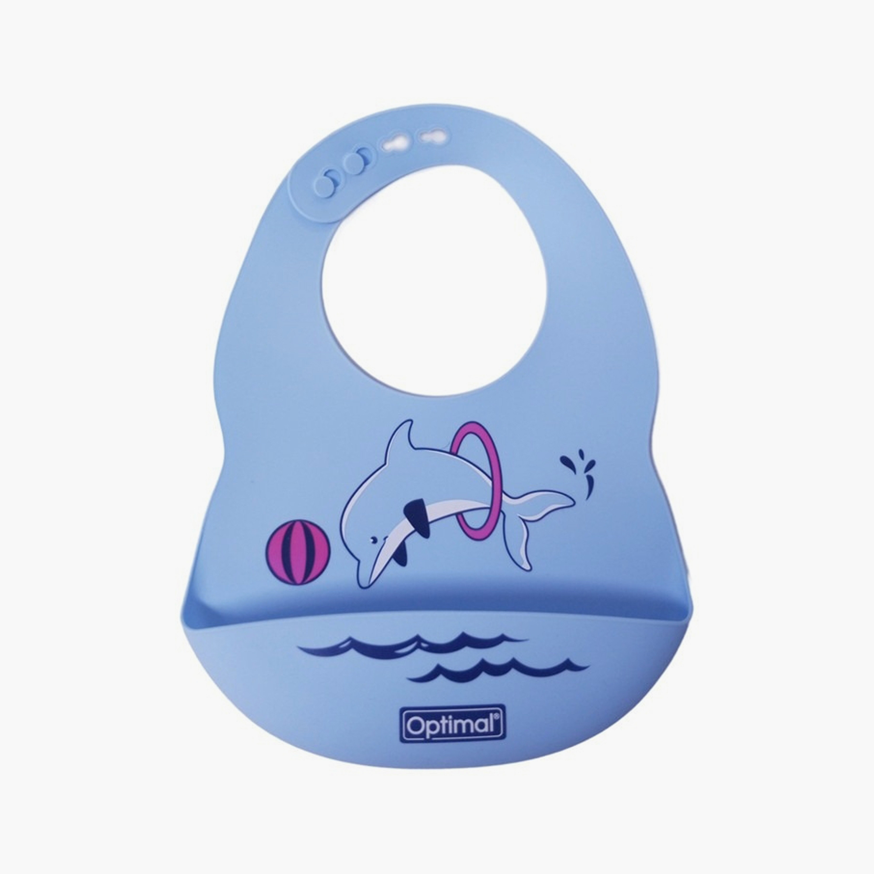 Optimal Silicone Easy-Clean Baby Bib - Blue-baby-feeding-bibs-image-1