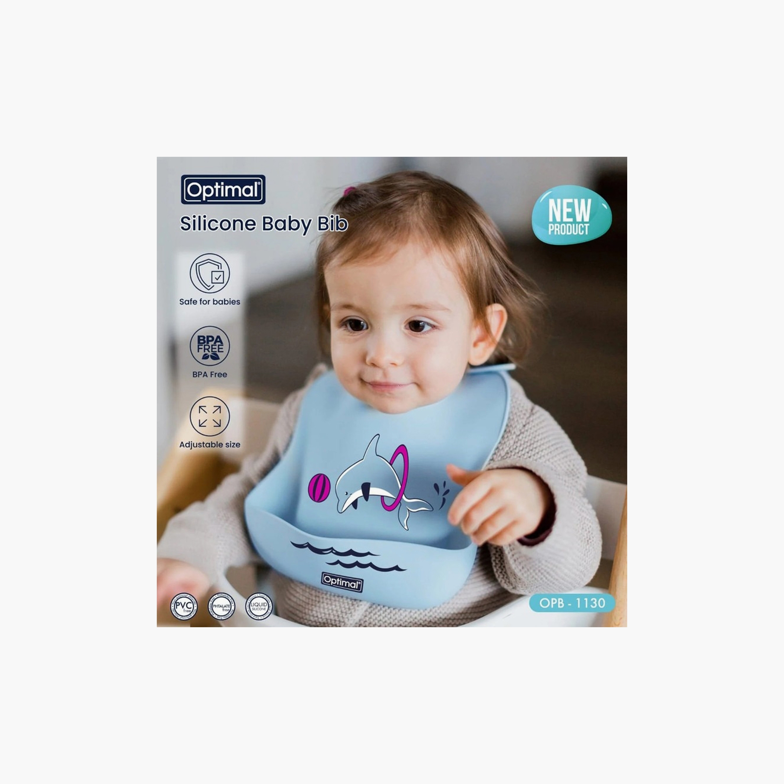 Optimal Silicone Easy-Clean Baby Bib - Blue-baby-feeding-bibs-image-6