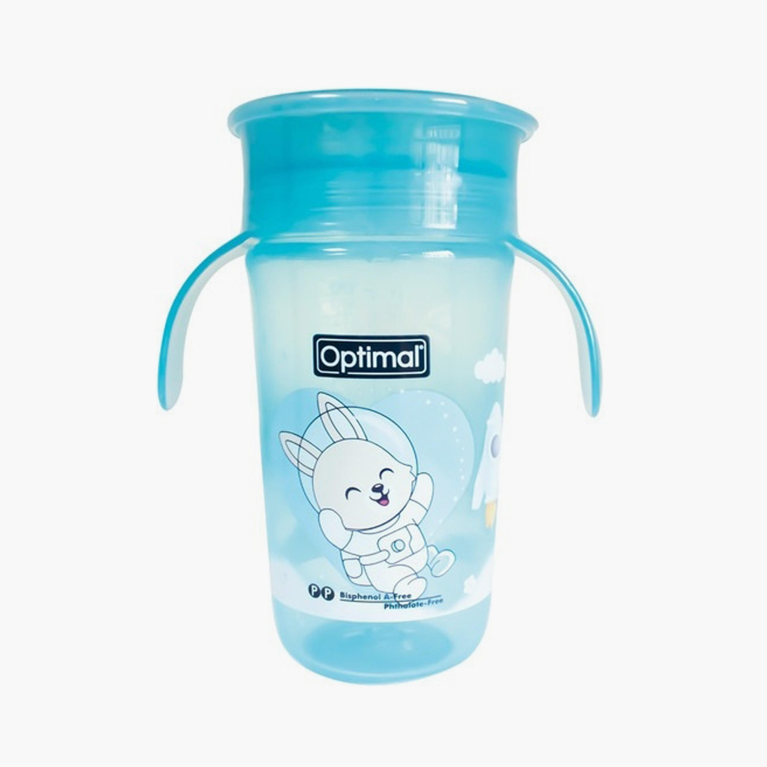 Optimal Baby 360 Training Cup with Easy Grip Handle - 320 ml - Blue-baby-feeding-mealtimeessentials-image-1