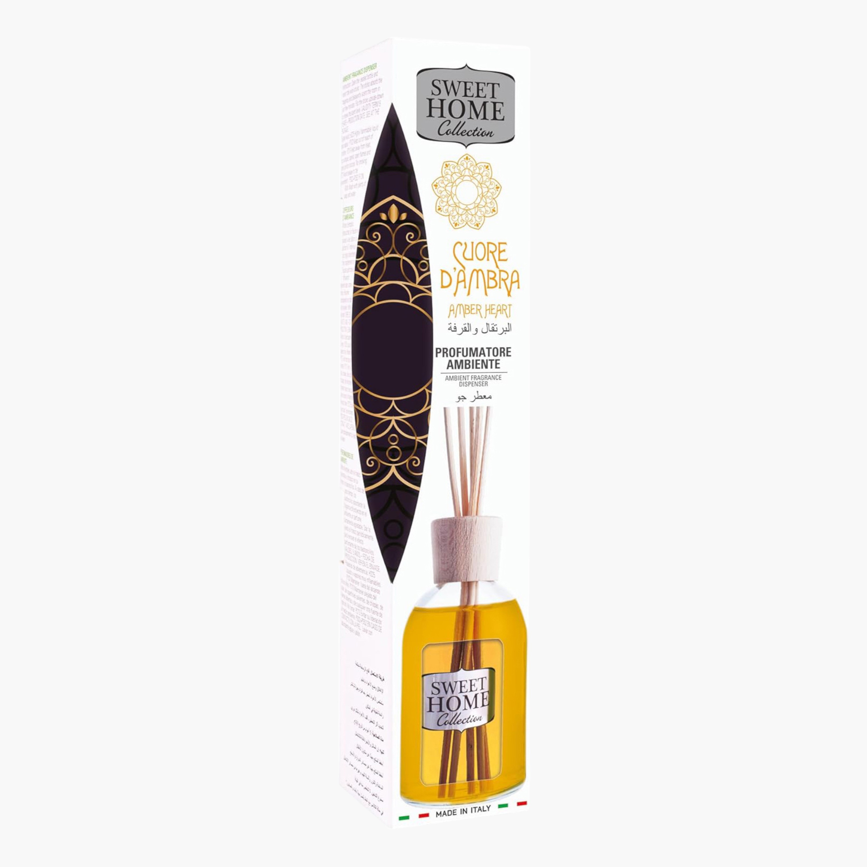 Sweet Home Amber Heart Reed Diffuser - 100 ml-household-homefragrance-reeddiffusers-image-1