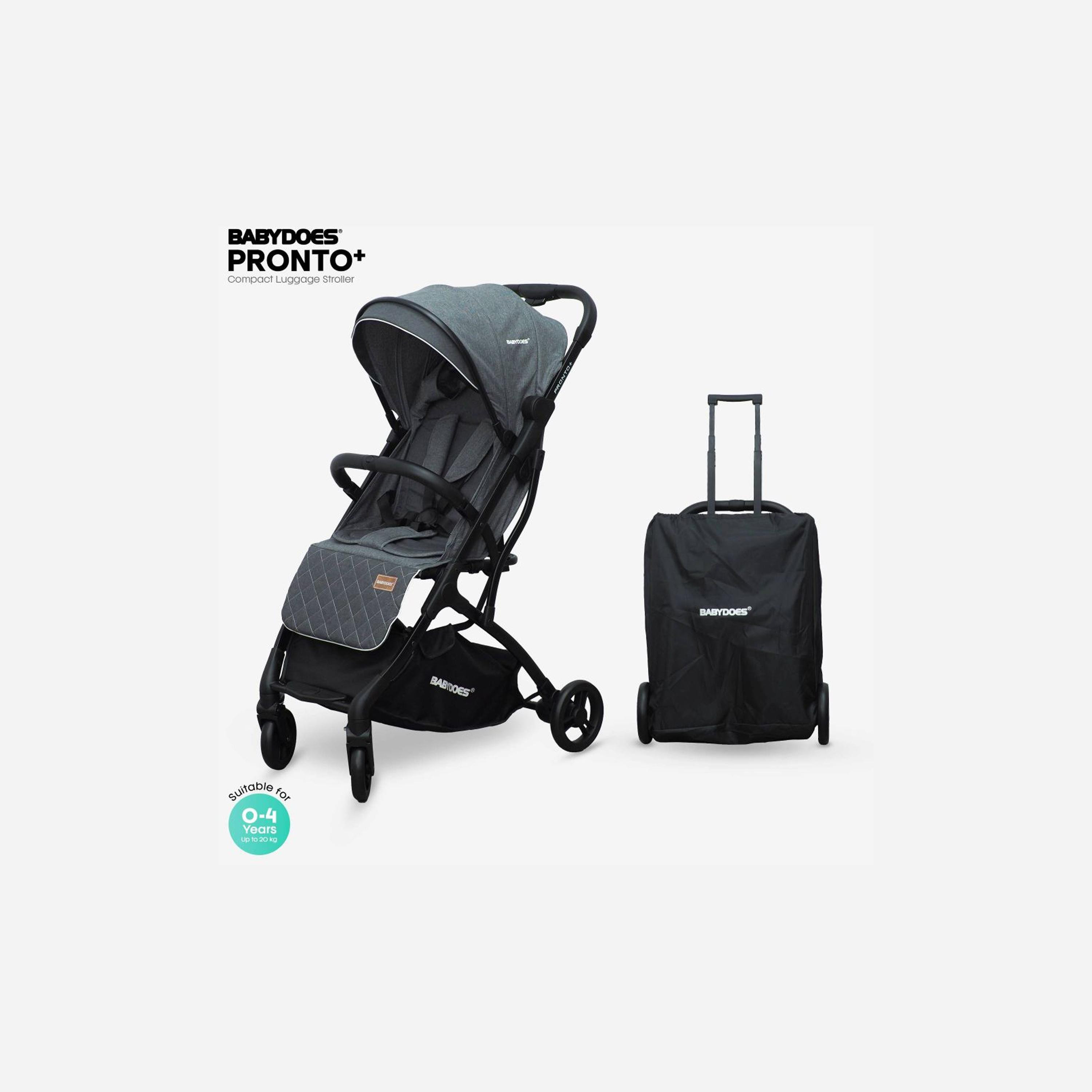 Babydoes Pronto+ Foldable Stroller with One-Click Brake System & Wide Canopy - 0-4 Years-baby-gear-strollersandprams-strollers-image-1