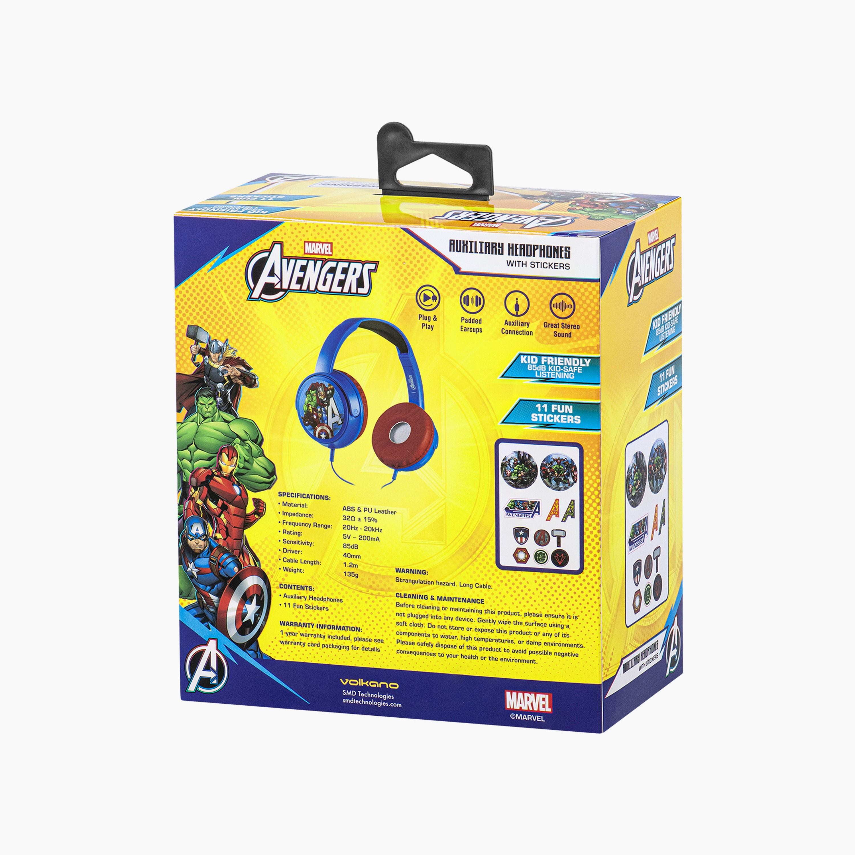 Marvel Avengers Wired Headphone with Decorative Stickers-electronics-speakers-image-7