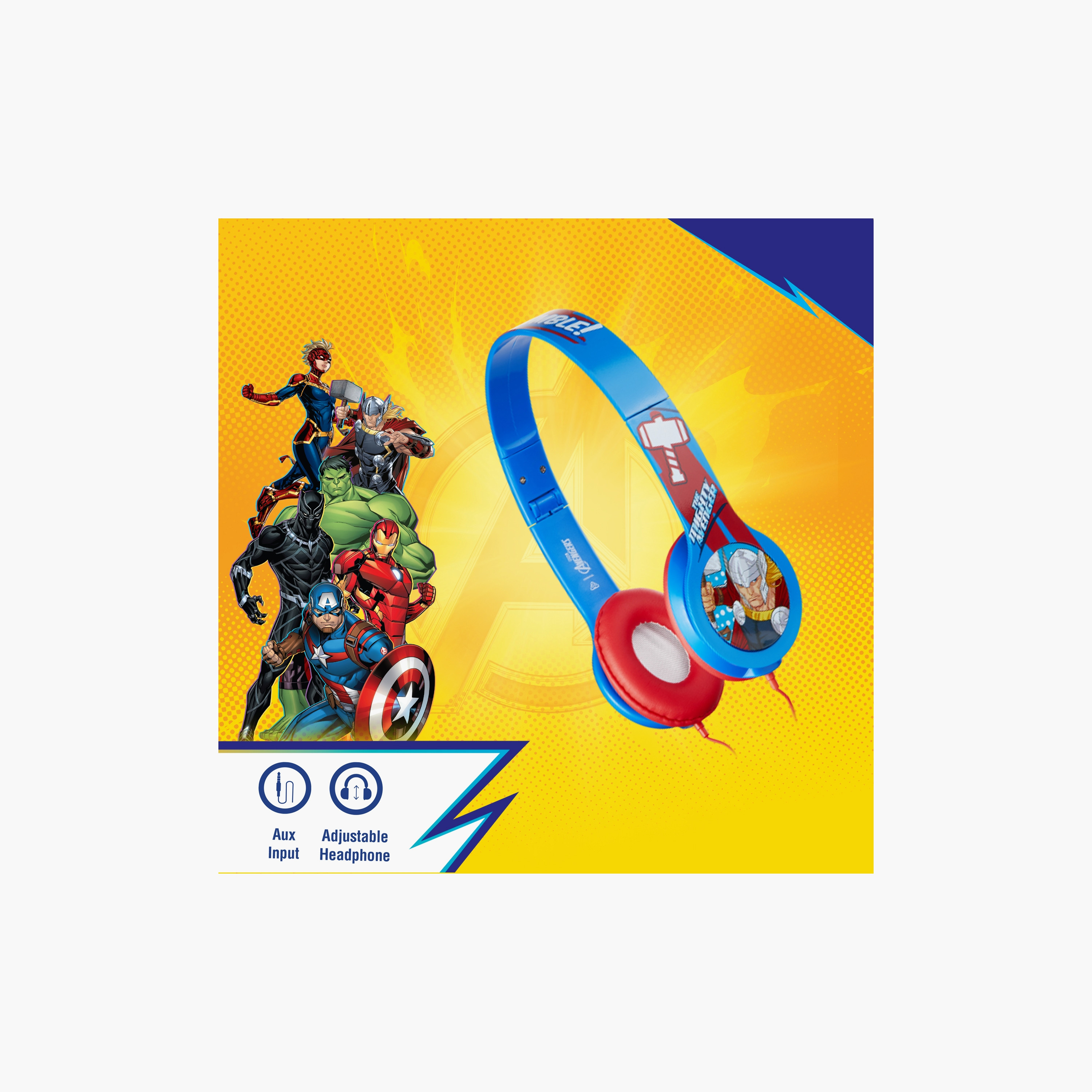 Disney Avengers Foldable & Adjustable Wired Headphone-electronics-speakers-image-10