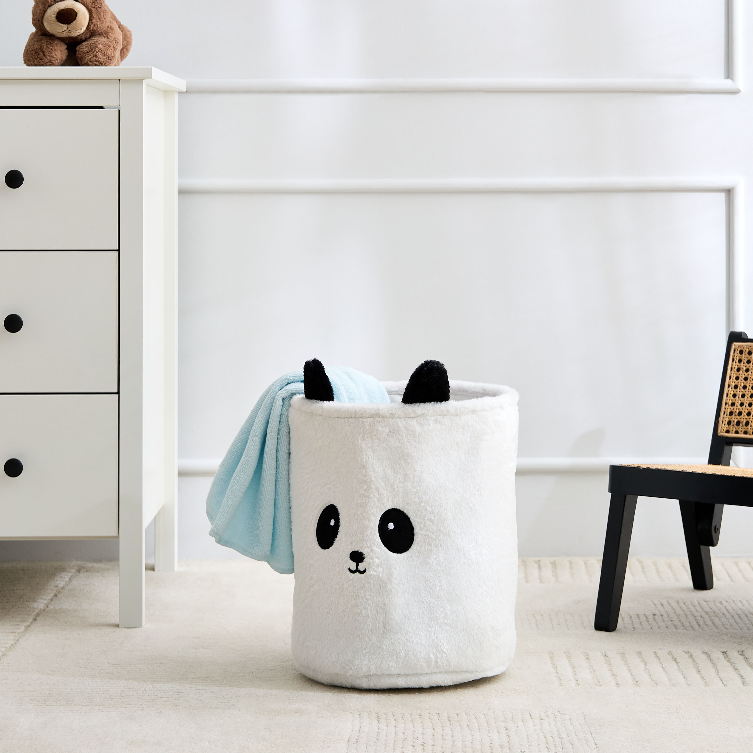 Juniors Panda Plush Storage Hamper - 30x30x35 cm-baby-nursery-roomdecor-image-5