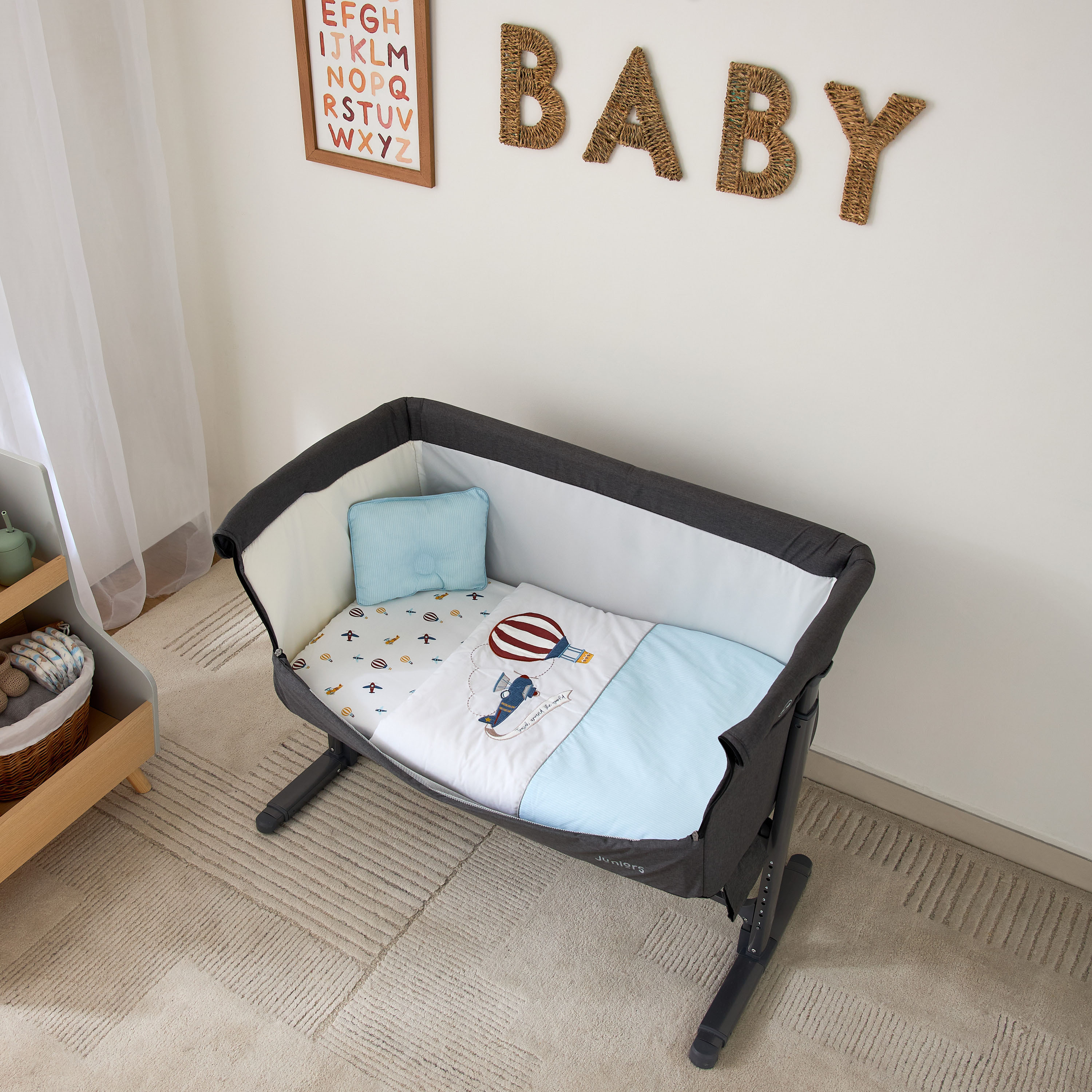 Juniors Little Explorer 5-Piece Bassinet Bedding Set - 80x70 cm-baby-nursery-babybedding-image-1