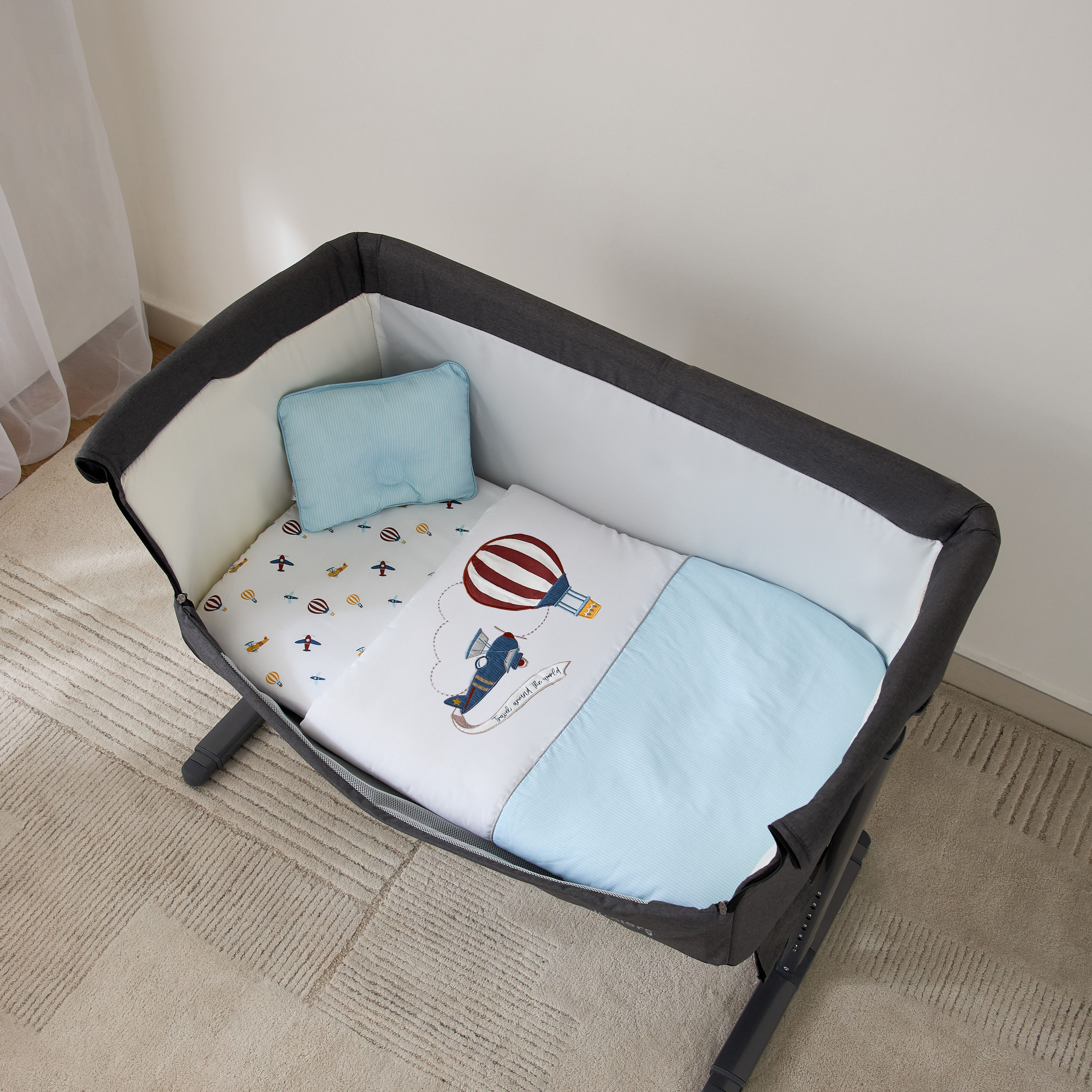 Juniors Little Explorer 5-Piece Bassinet Bedding Set - 80x70 cm-baby-nursery-babybedding-image-2