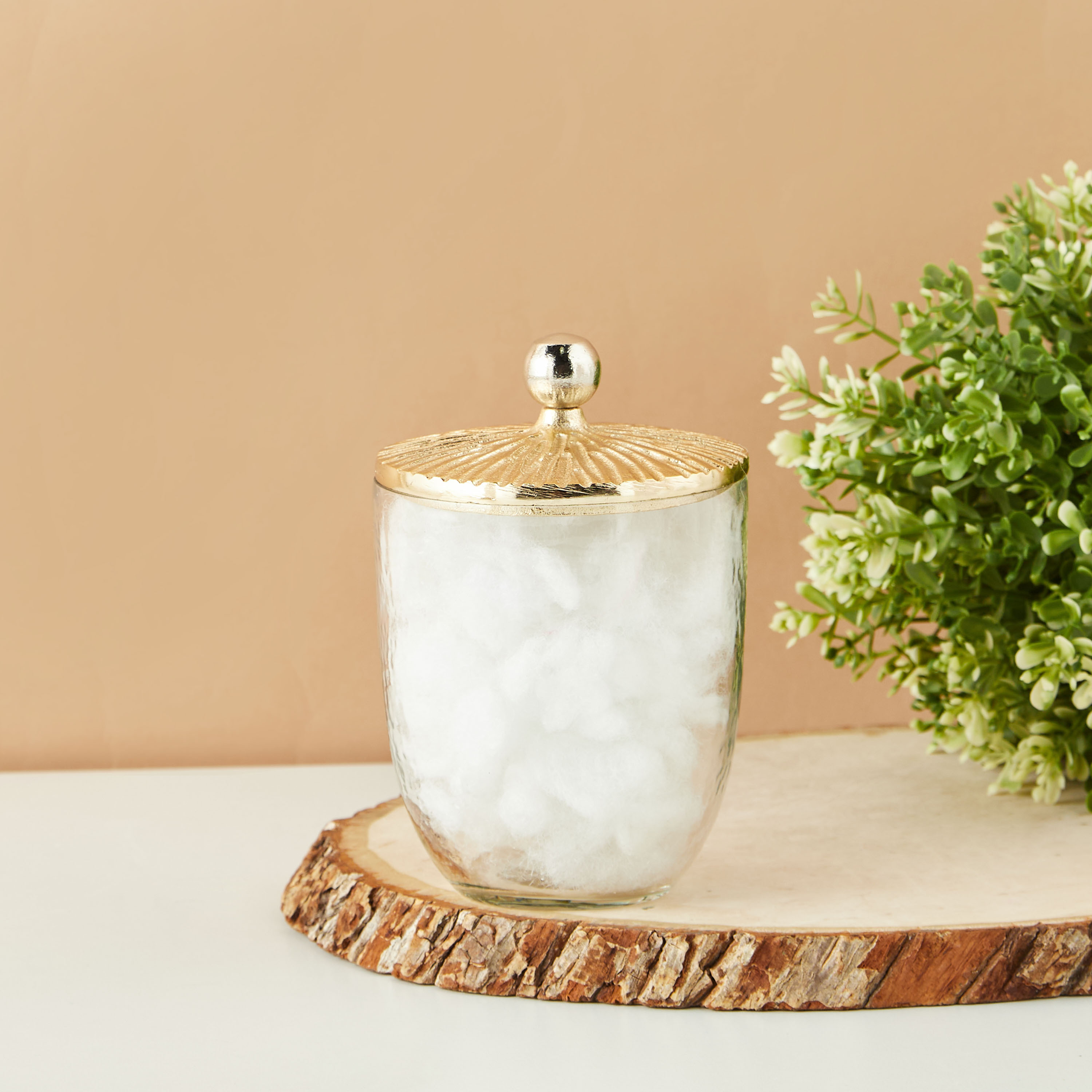 Hammered Cotton Jar-household-bathandlaundry-bathaccessories-tissueboxesandcottonjars-image-1