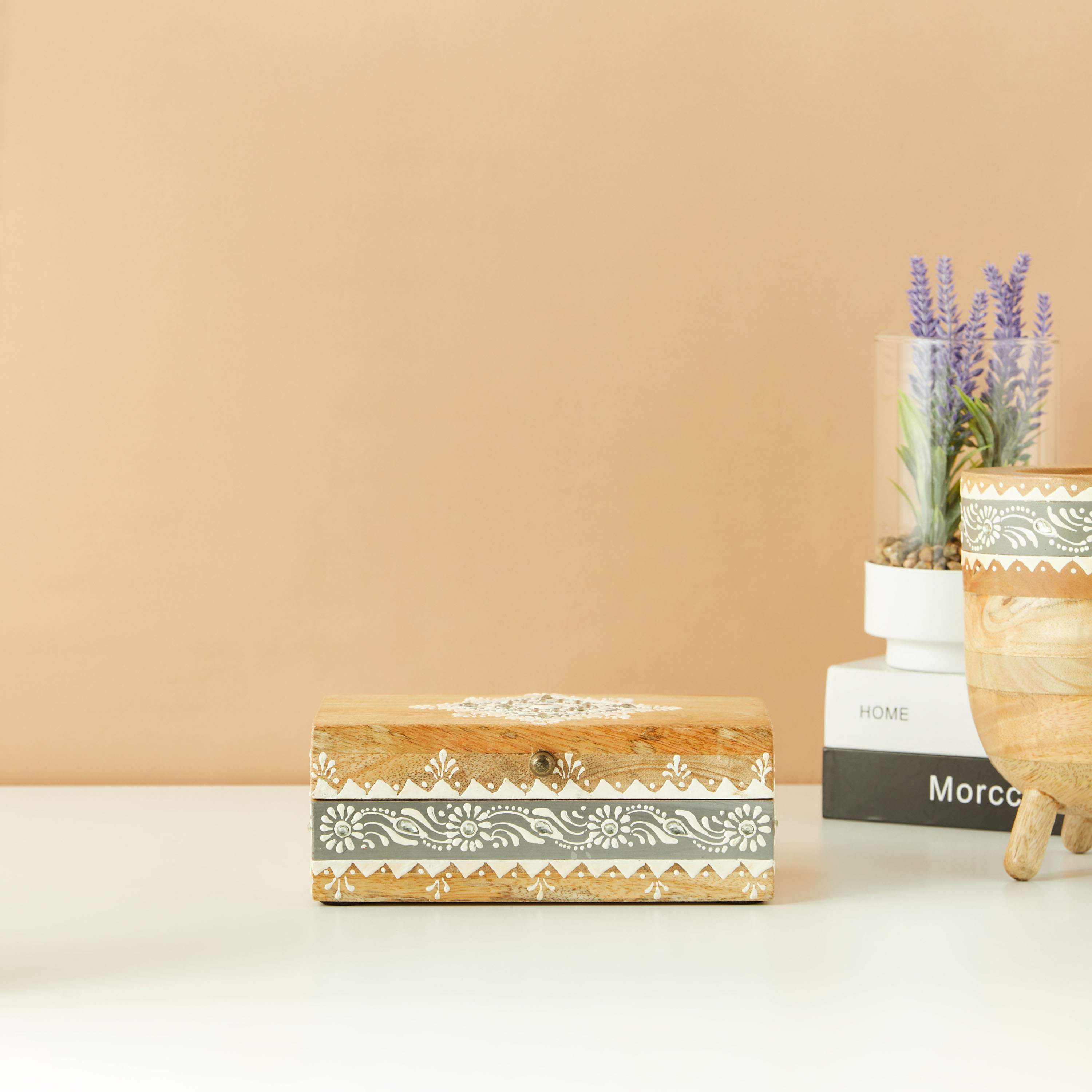 Wooden Decorative Box - 20x8 cms-household-decor-boxesandtrays-image-1