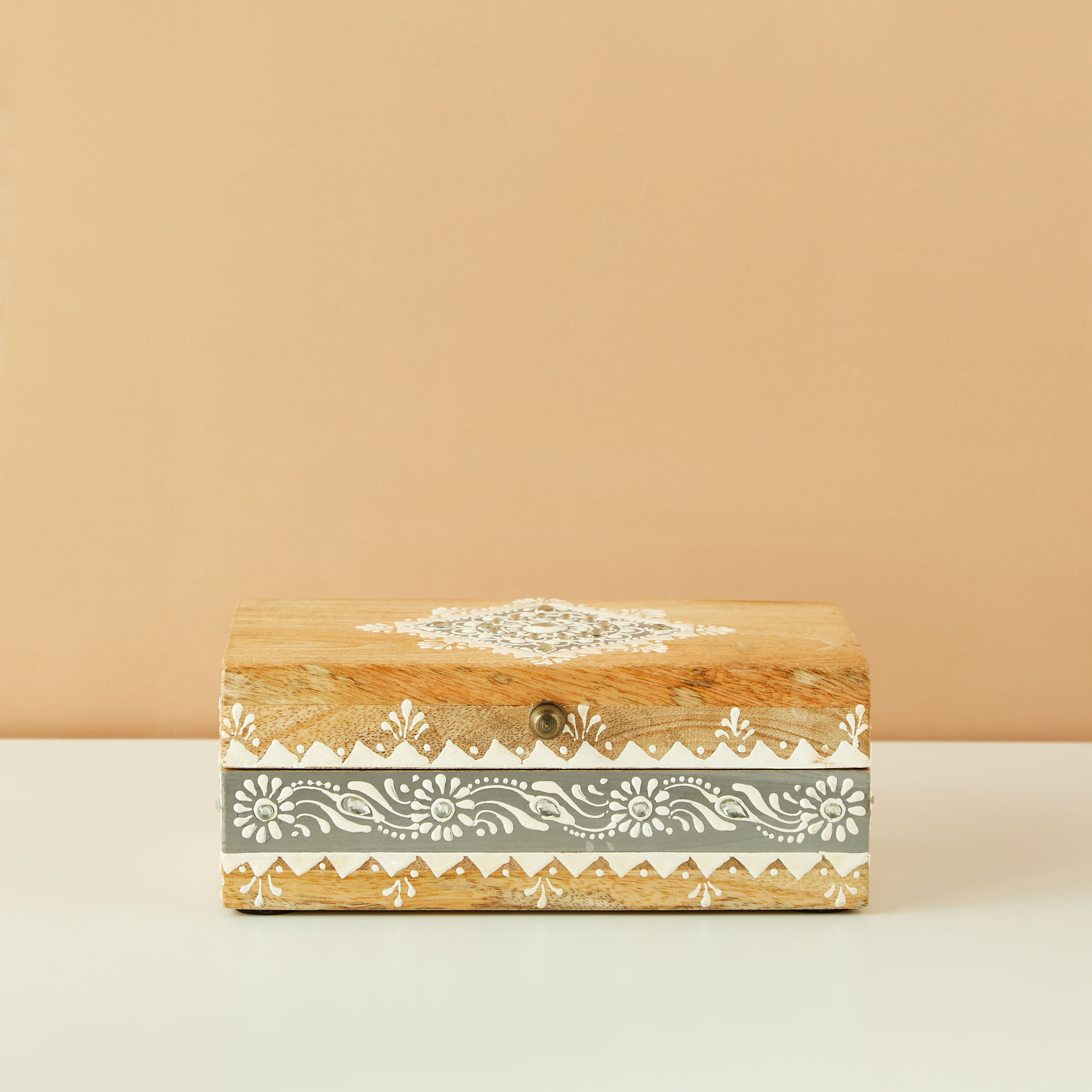 Wooden Decorative Box - 20x8 cms-household-decor-boxesandtrays-image-2