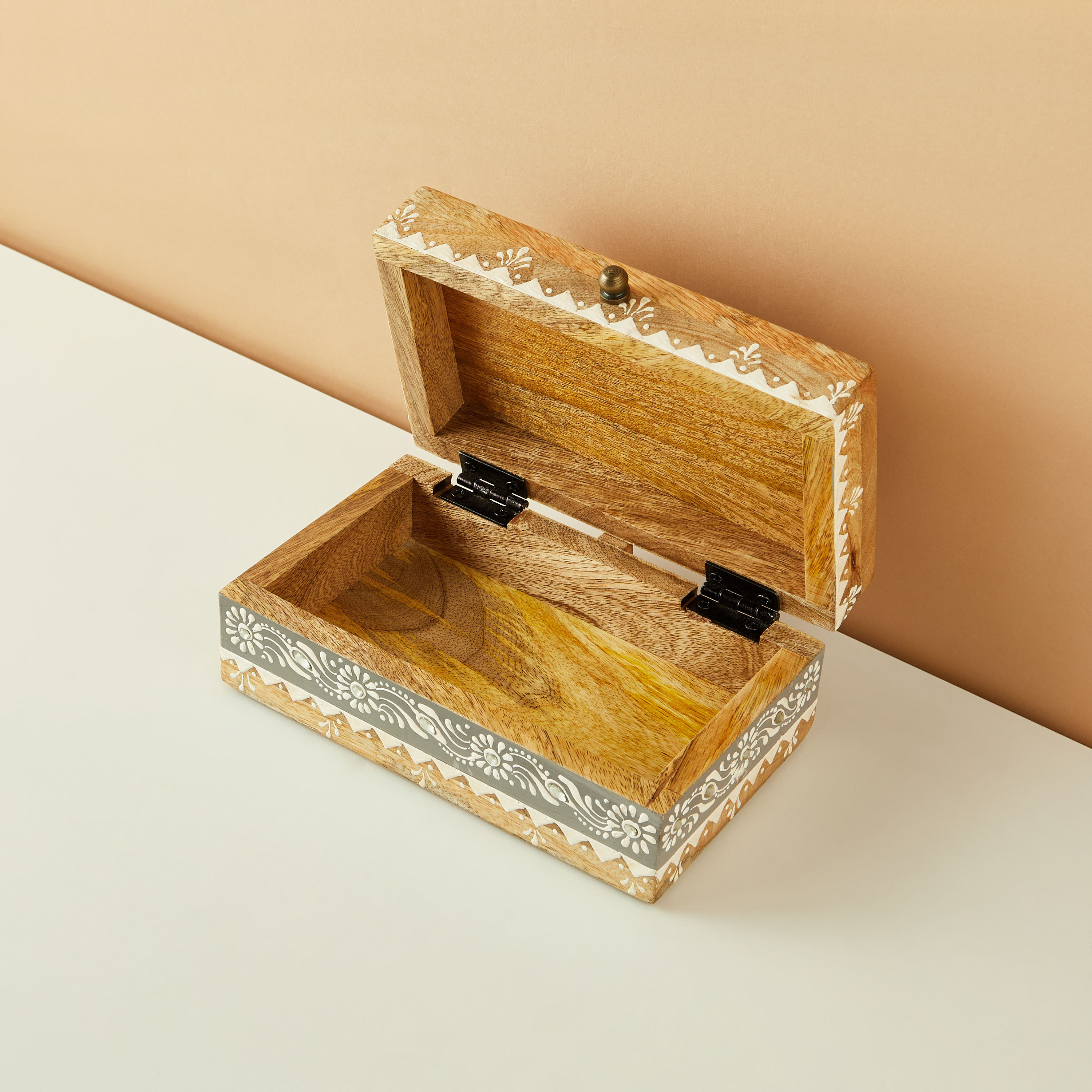 Wooden Decorative Box - 20x8 cms-household-decor-boxesandtrays-image-3