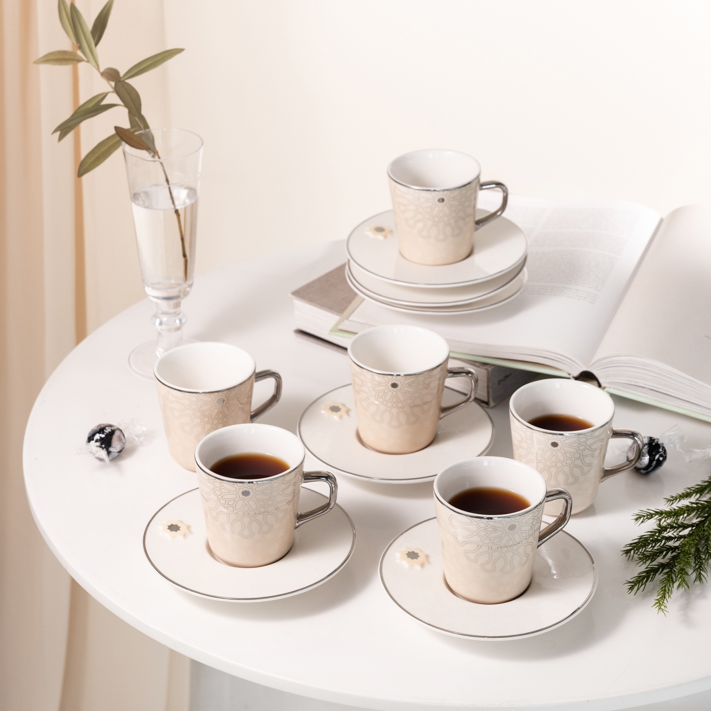 Otantik Asalah 12-Piece Coffee Cup and Saucer Set-household-dining-teaandcoffee-teaandcoffeesets-image-1