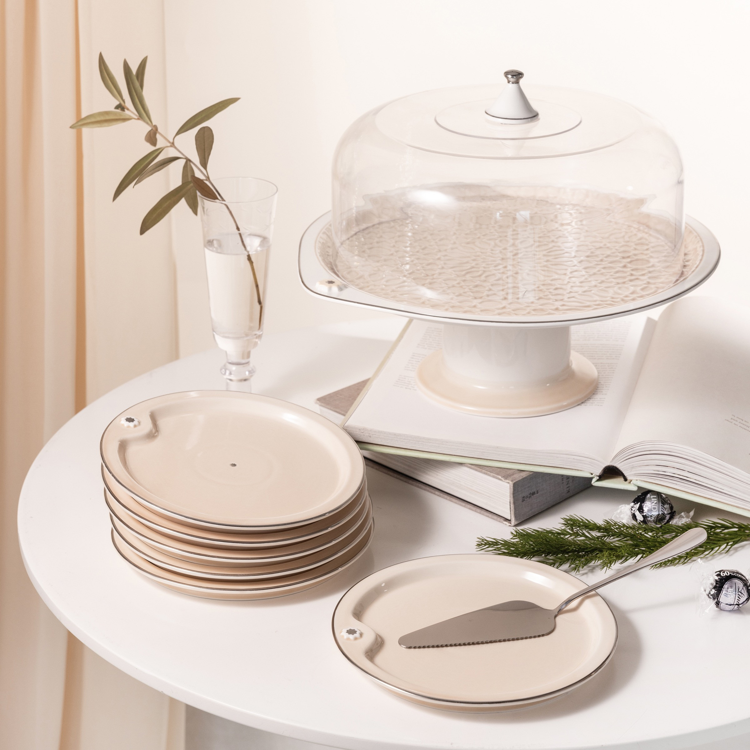 طقم تقديم كيك 9 قطع أصالة من أوتانتيك-household-dining-serveware-cakestands-image-1