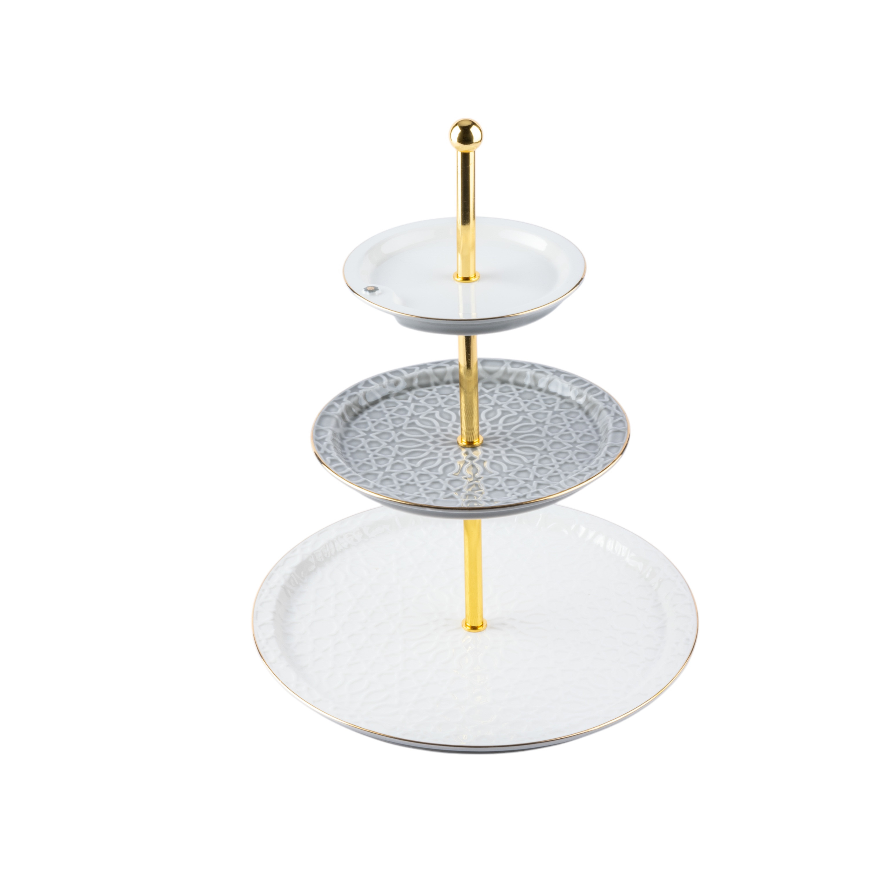 Otantik Asalah 3-Tier Porcelain Cake Stand -  14x27x9 cms-household-dining-serveware-cakestands-image-5