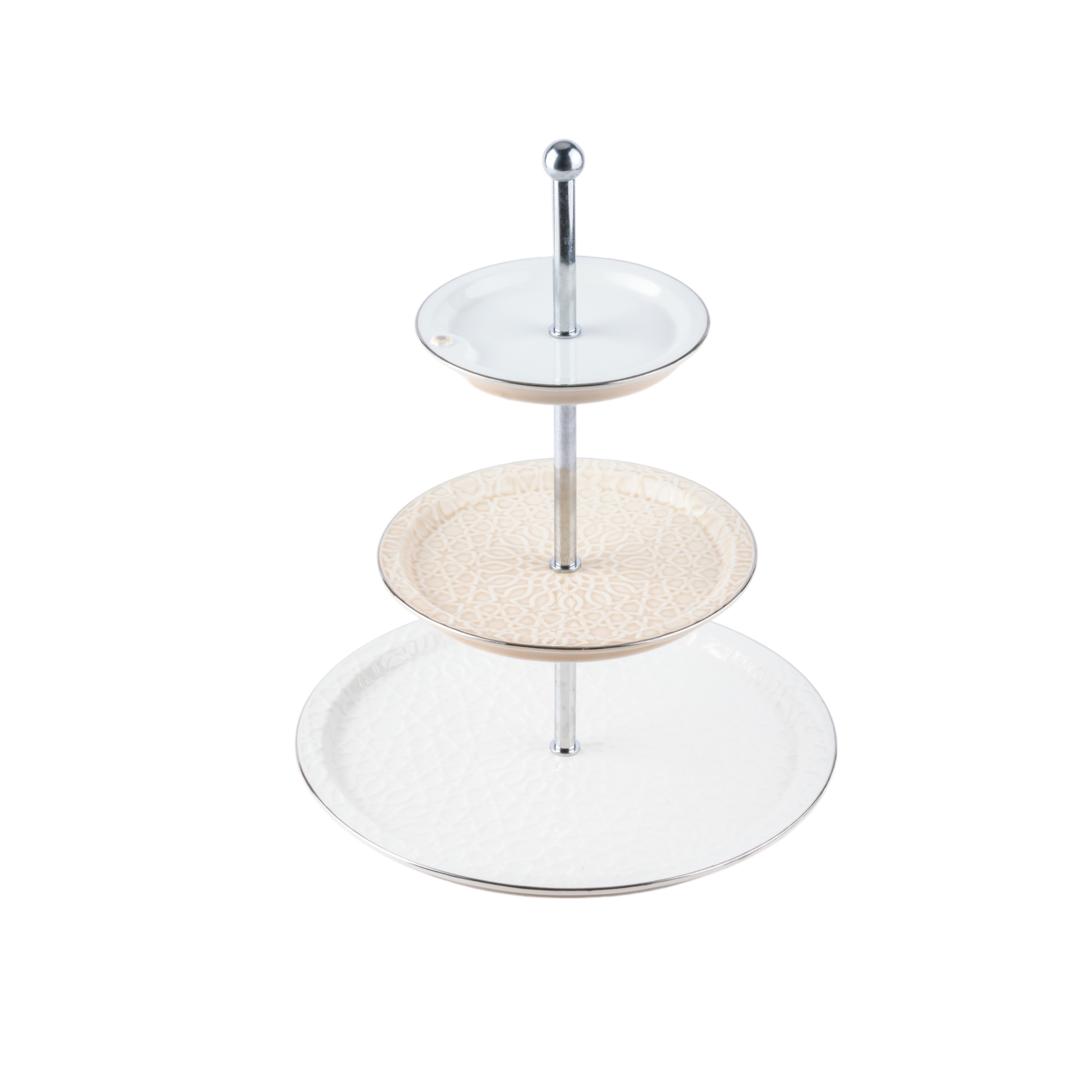 Otantik Asalah 3-Tier Porcelain Cake Stand -  14x27x9 cms-household-dining-serveware-cakestands-image-5