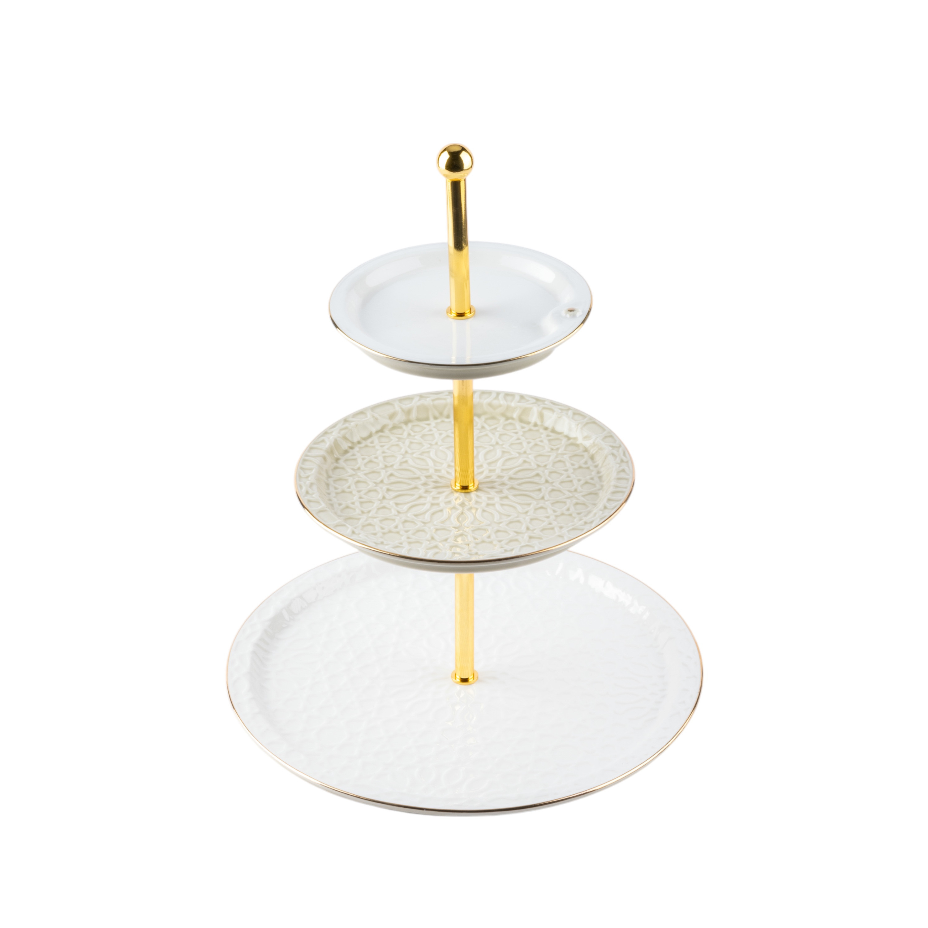حامل كيك بورسلان 3 طوابق من أوتانتك أصالة - 14x27x9 سم-household-dining-serveware-cakestands-image-5