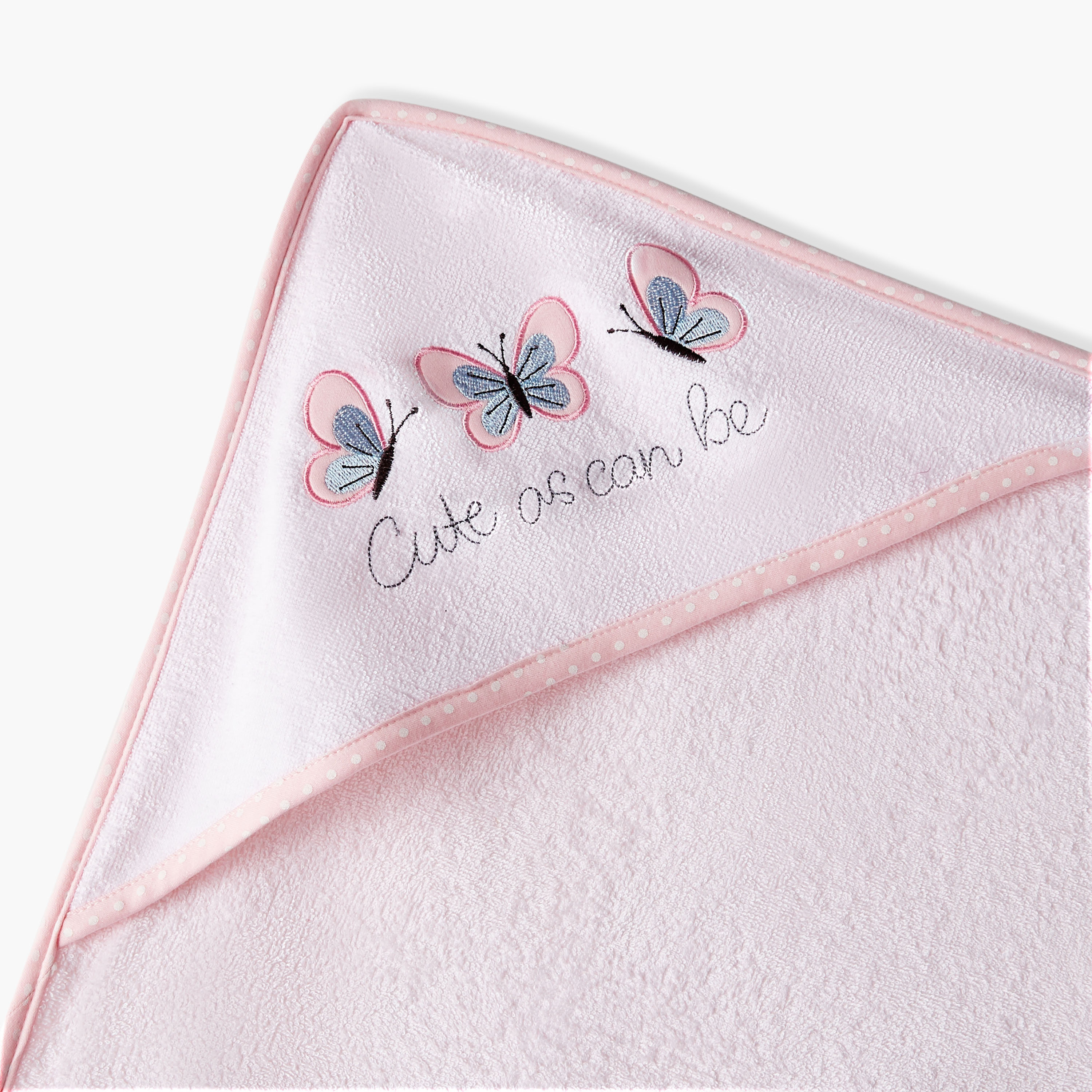 Juniors Butterfly Embroidered Hooded Towel and Wash Mitten Set-baby-bathandcare-towels-image-4
