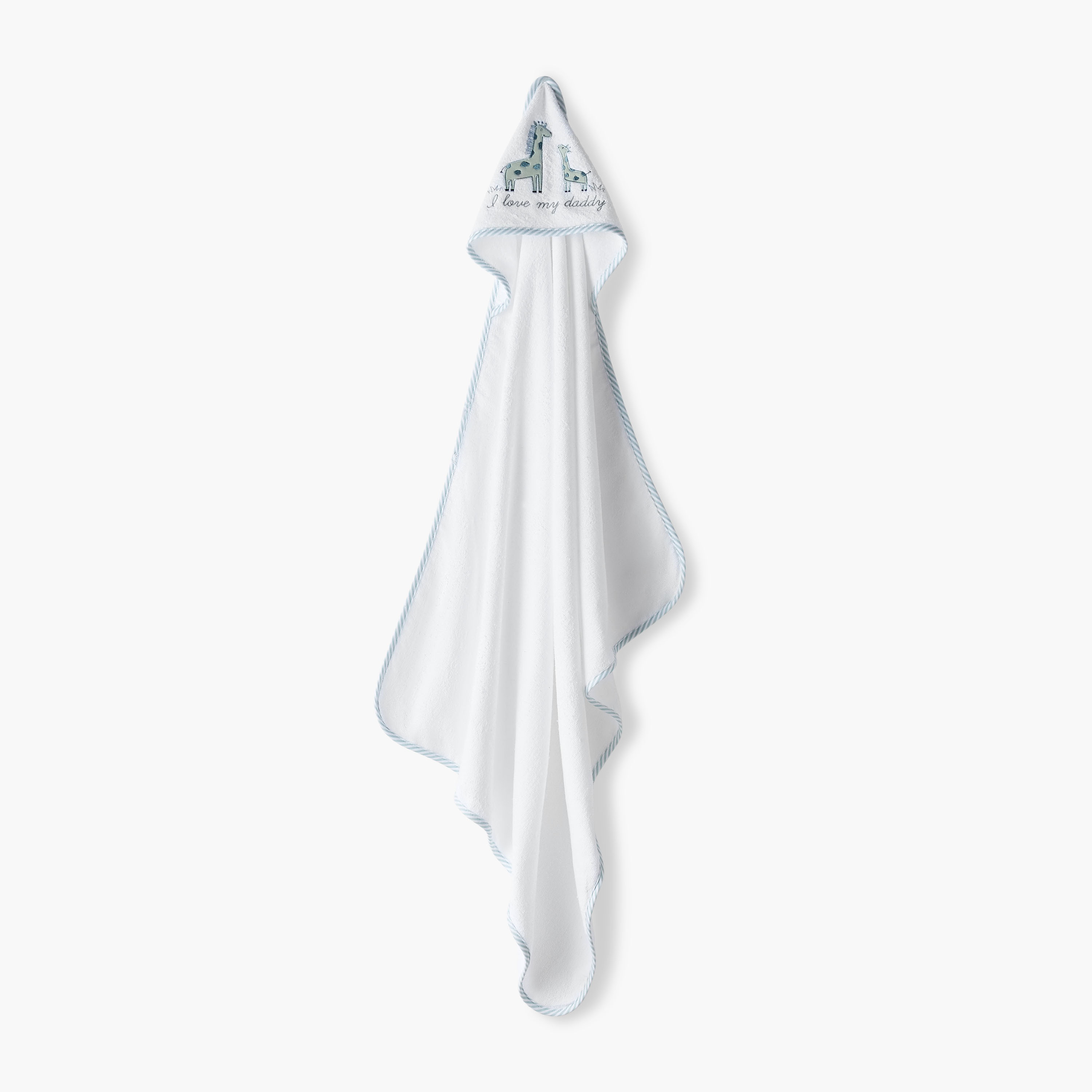 طقم منشفة مطرزة بزخارف زرافة وقبعة وقفازات غسيل من جونيورز-baby-bathandcare-towels-image-2