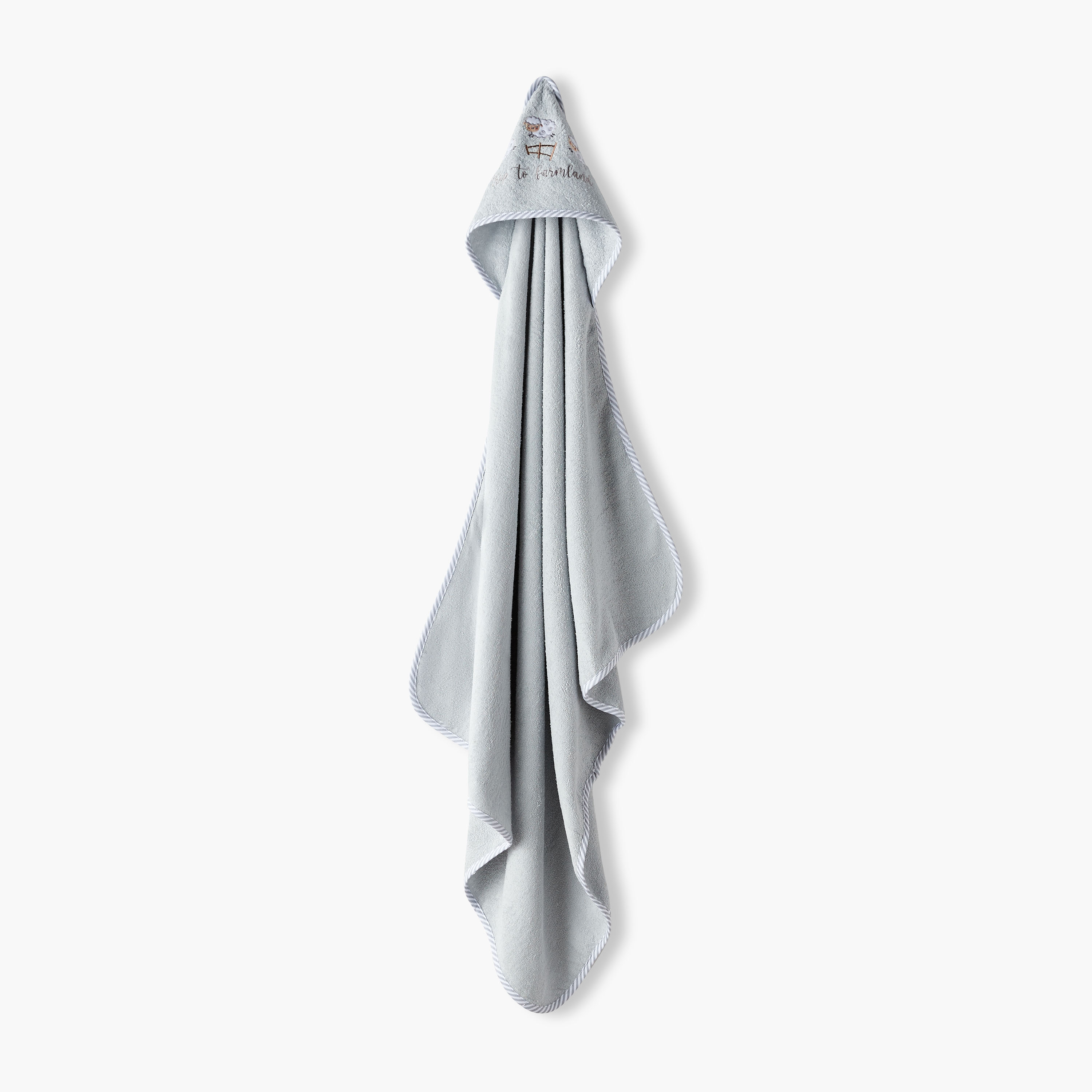 Juniors Sheep Embroidered Hooded Towel and Wash Mitten Set-baby-bathandcare-towels-image-2