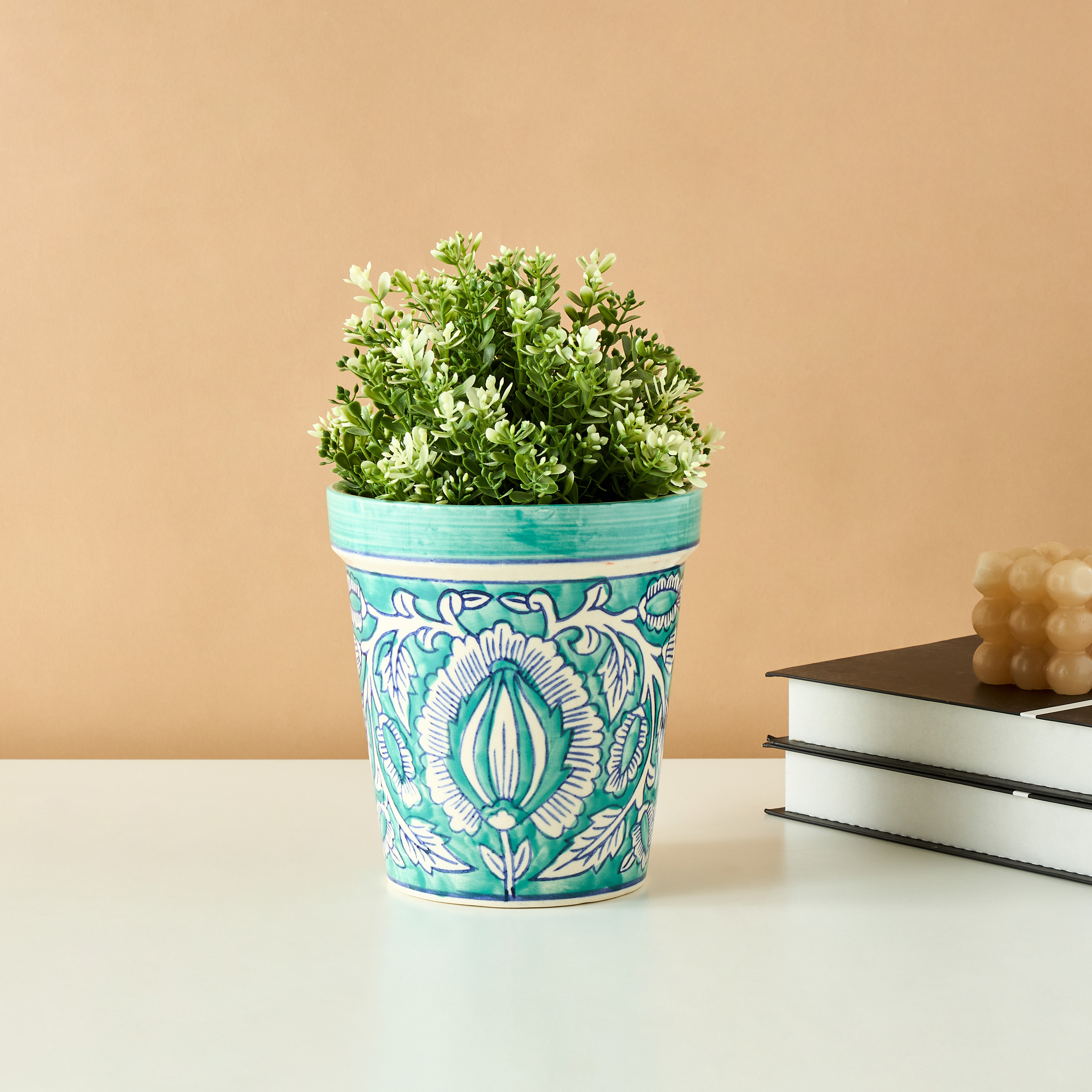 Decorative Ceramic Planter - 15 cm-household-decor-decorativeobjectsandsculptures-image-1