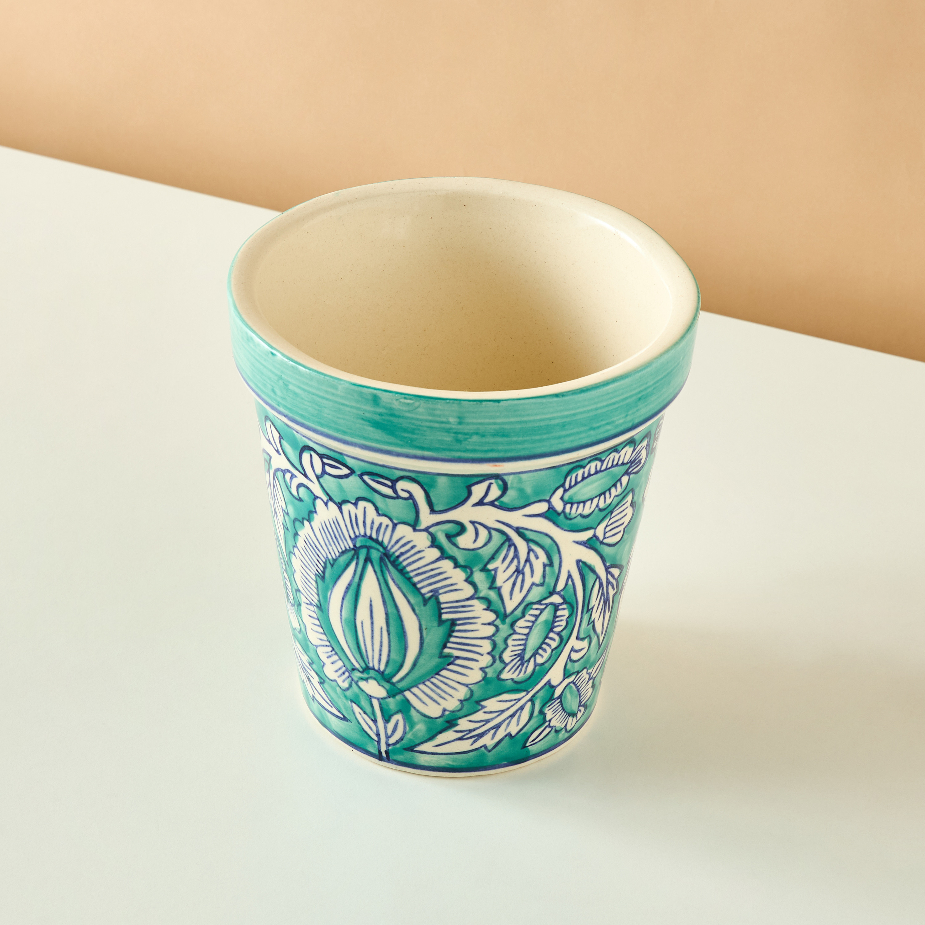 Decorative Ceramic Planter - 15 cm-household-decor-decorativeobjectsandsculptures-image-3
