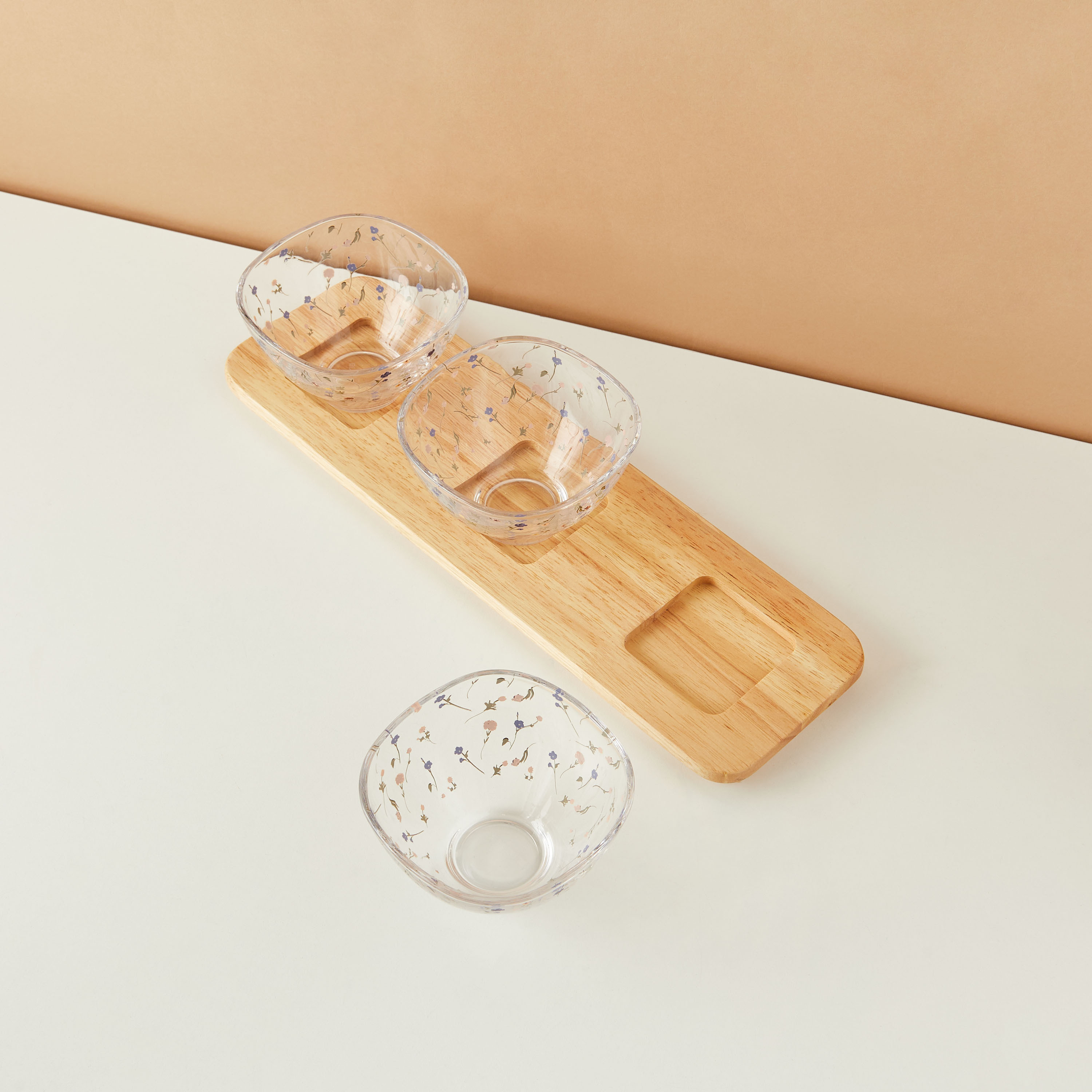 Flora 4-Piece Glass Bowl and Tray Set-household-dining-dinnerware-bowls-image-2