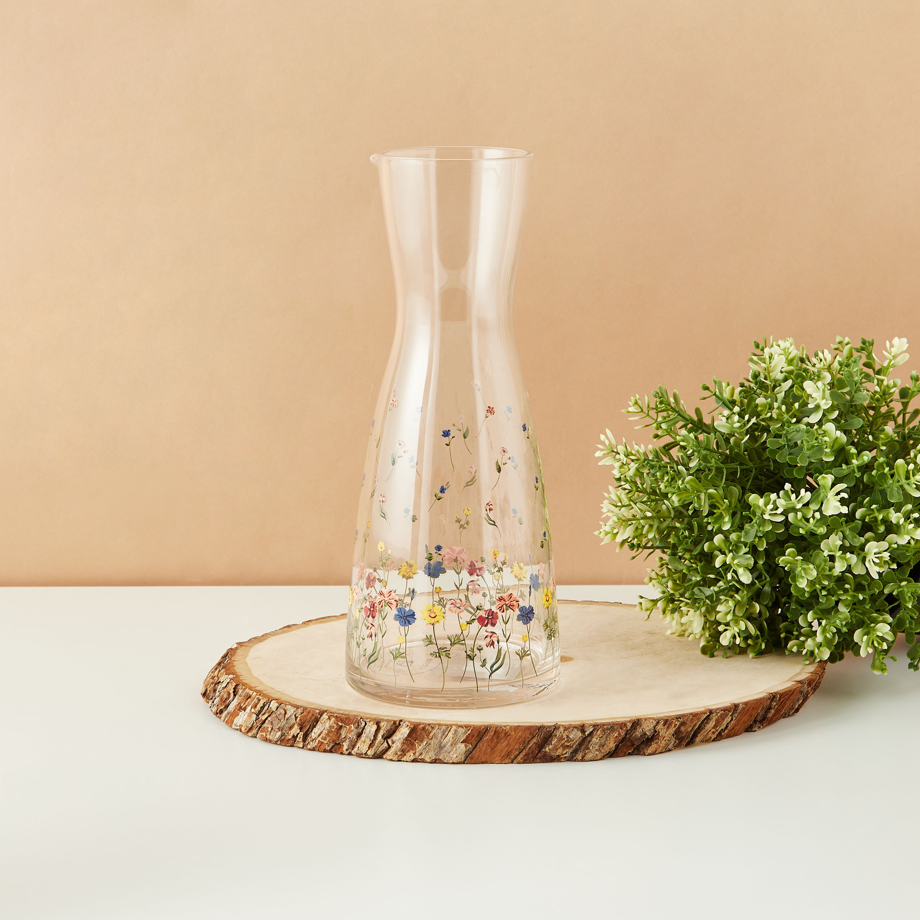 Flora Glass Carafe - 1 L-household-dining-drinkserveware-jugsdecantersandcarafes-image-1