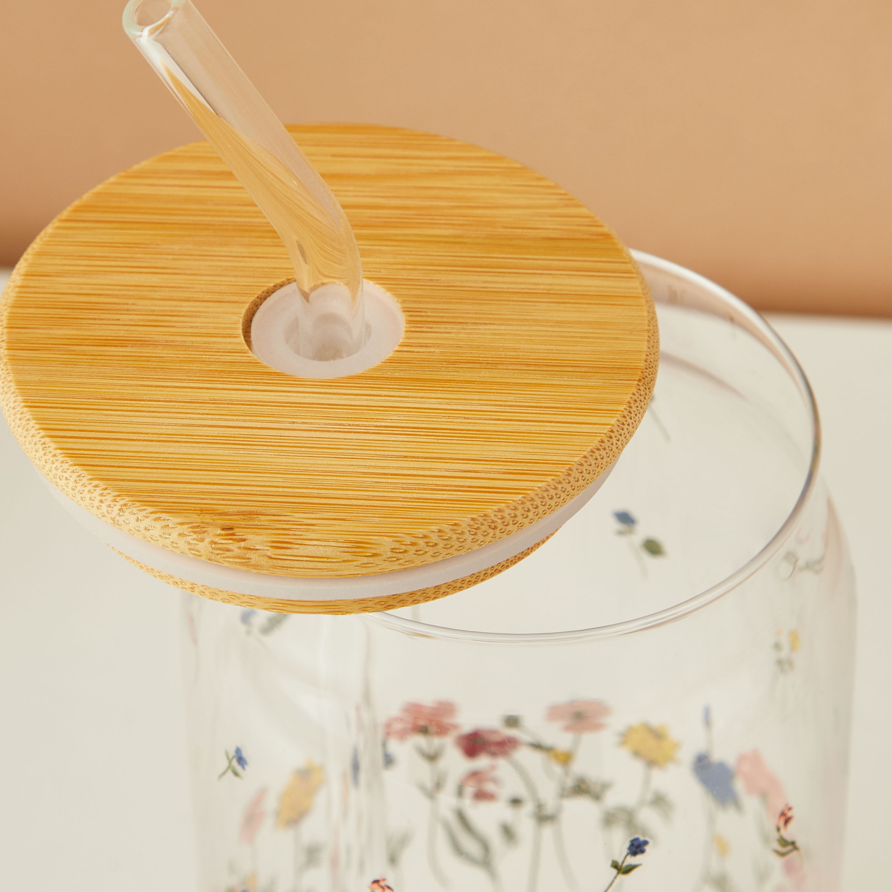 طقم أكواب شرب زجاج بقشة قطعتين من فلورا - 530 مل-household-dining-teaandcoffee-travelmugsandsippers-image-2