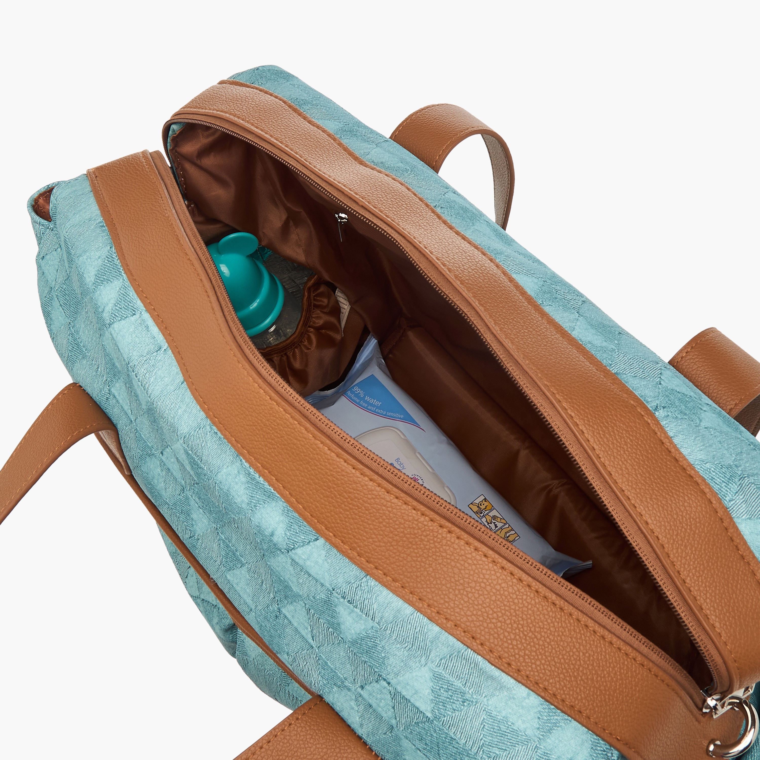 Giggles Denim Diaper Bag with Double Handle and Zip Closure-baby-diapering-diaperbags-image-10