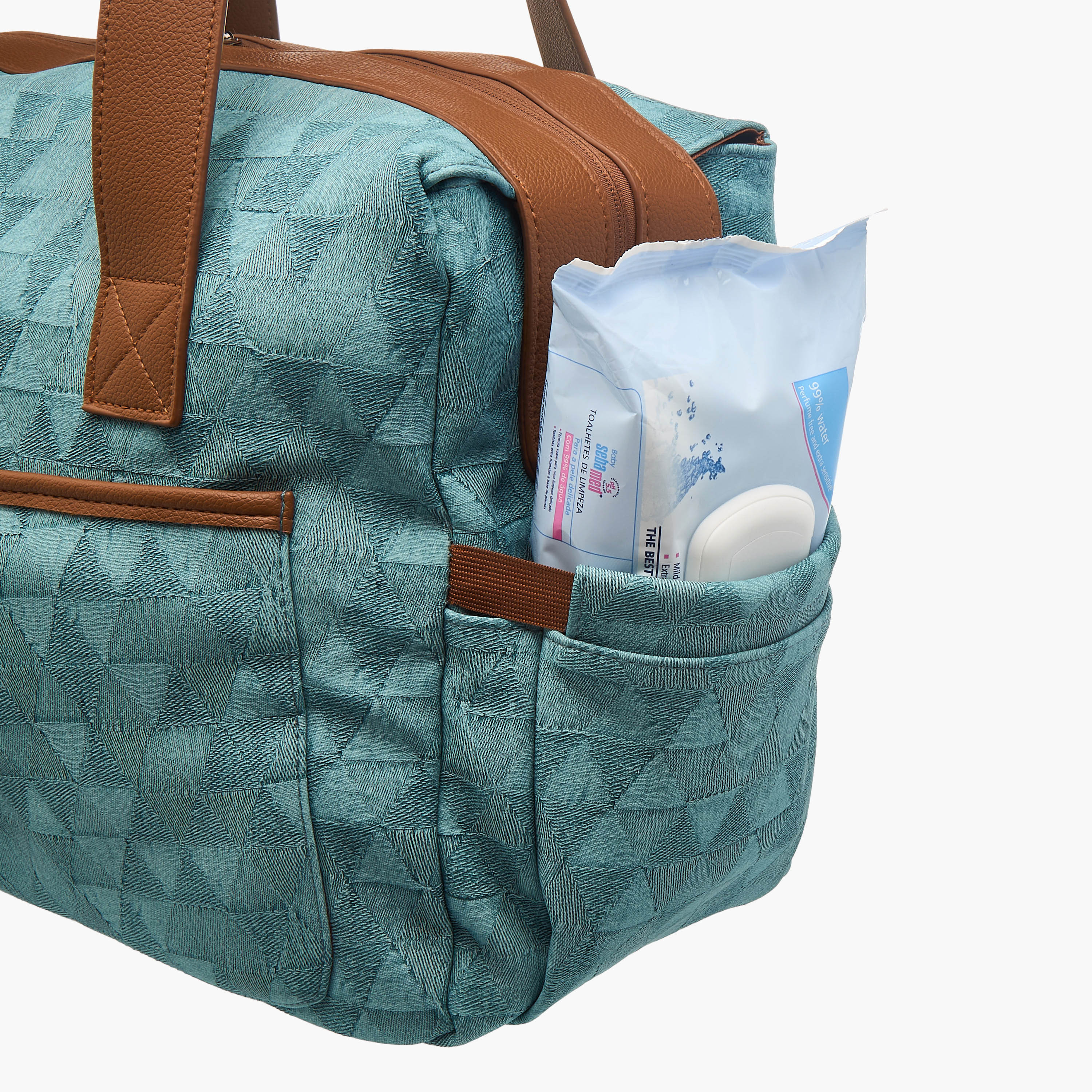 Giggles Denim Diaper Bag with Double Handle and Zip Closure-baby-diapering-diaperbags-image-9