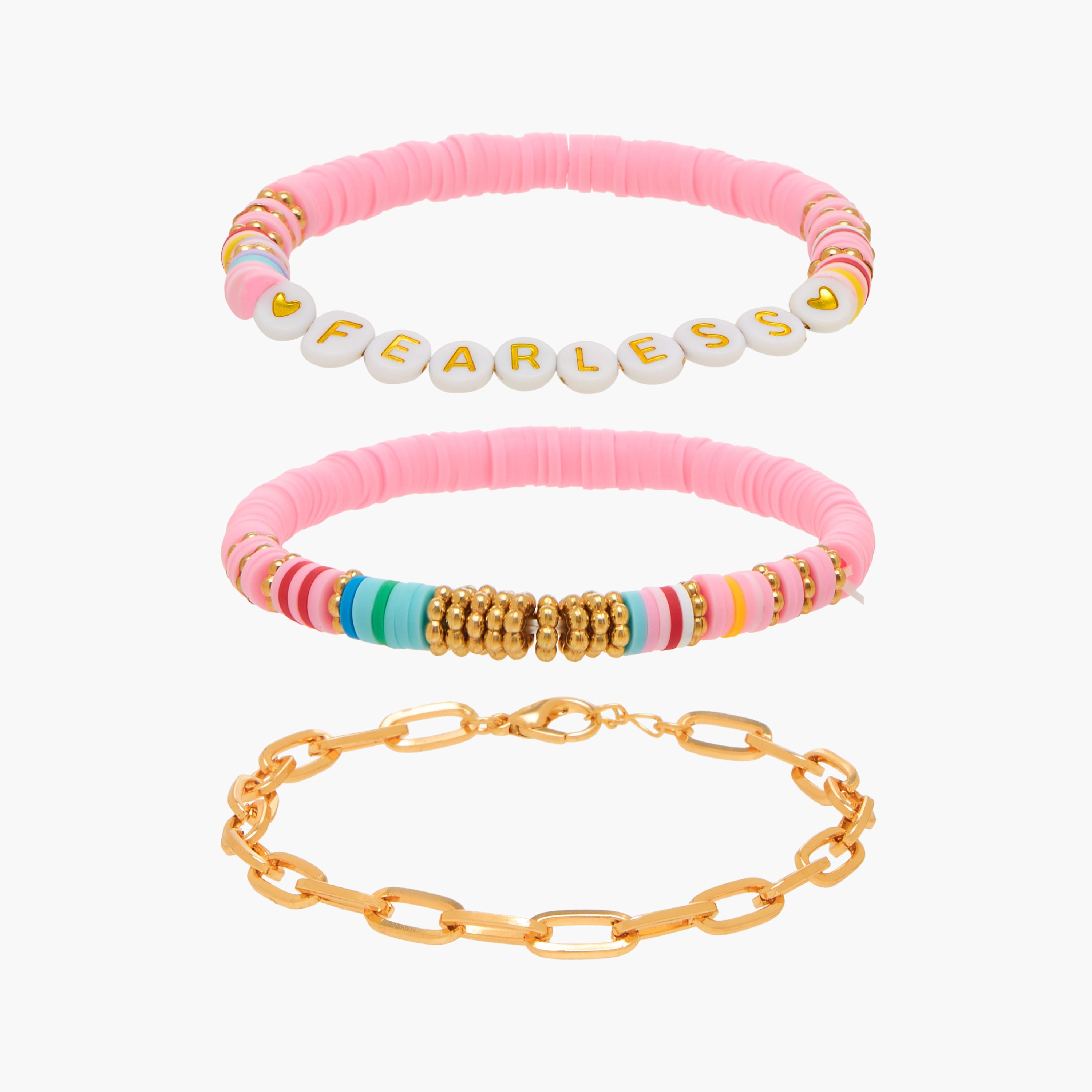 أساور خرز معدن - طقم من 3 قطع-women-watchesandjewellery-jewellery-banglesandbracelets-image-1