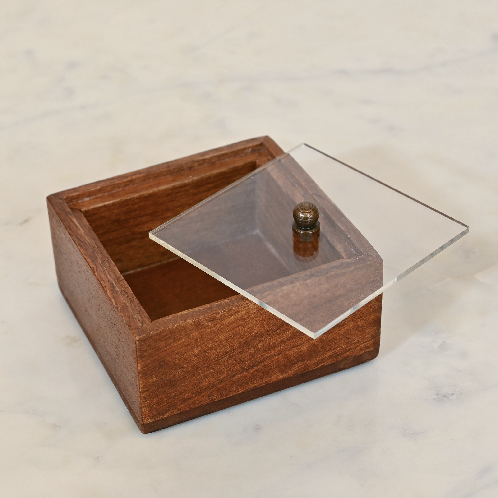 Home Carving Wooden Decorative Box - 10x10x15 cms-household-decor-boxesandtrays-image-3