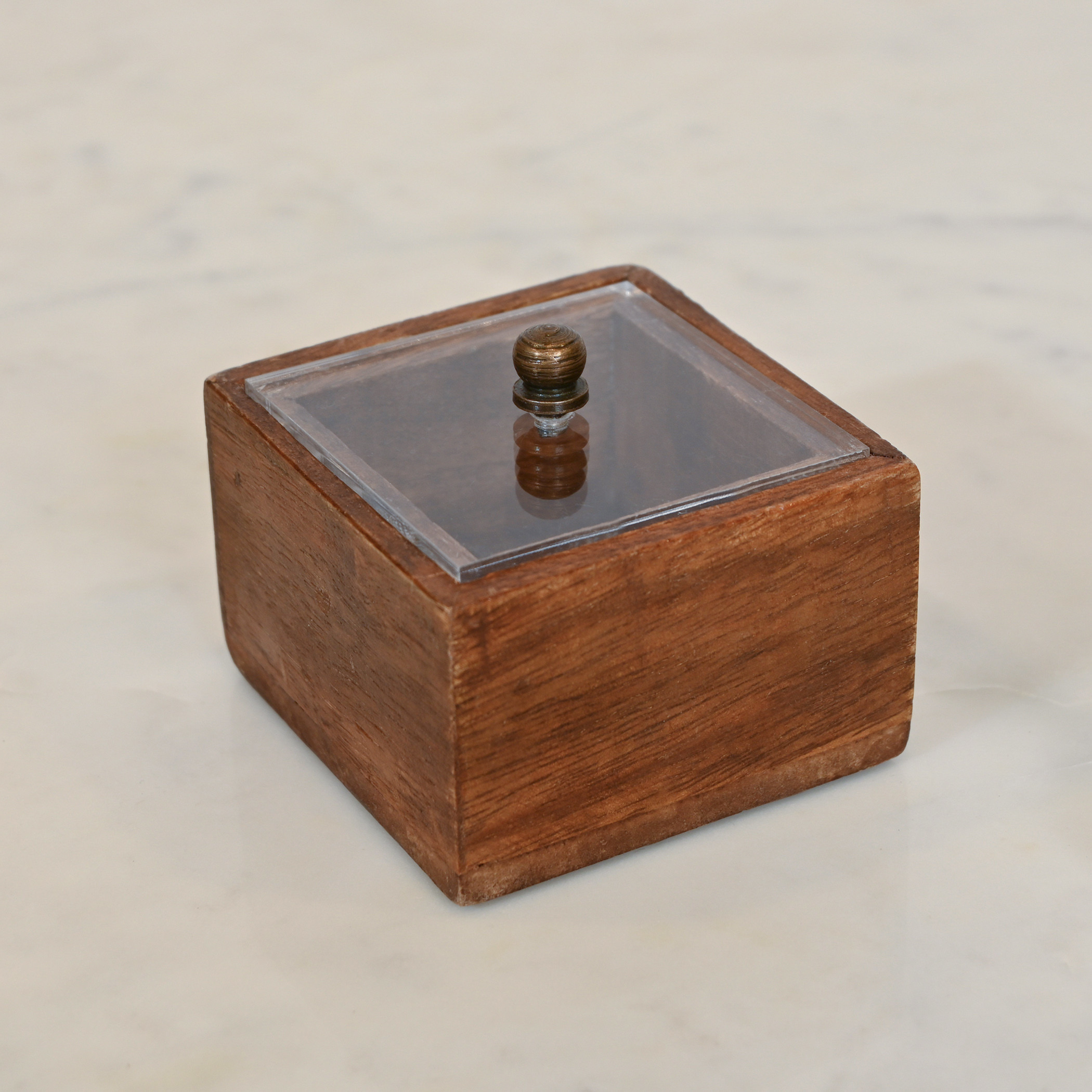 Home Carving Wooden Decorative Box - 8x8x5 cms-household-decor-boxesandtrays-image-1