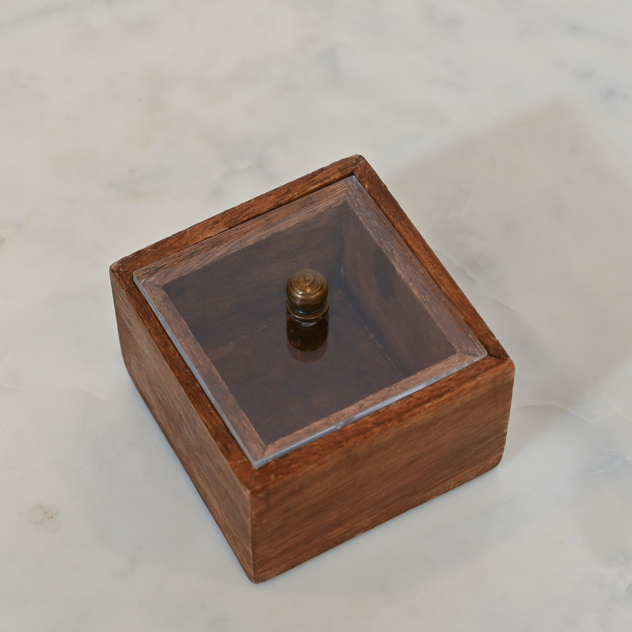 Home Carving Wooden Decorative Box - 8x8x5 cms-household-decor-boxesandtrays-image-2