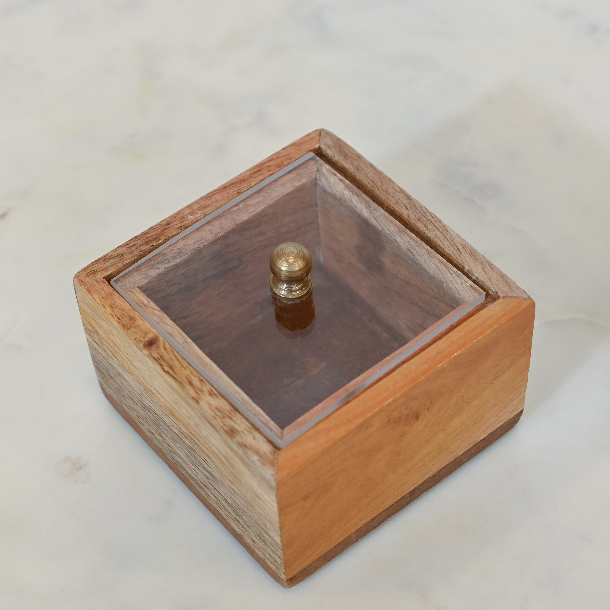 Home Carving Wooden Decorative Box - 8x8x5 cms-household-decor-boxesandtrays-image-2