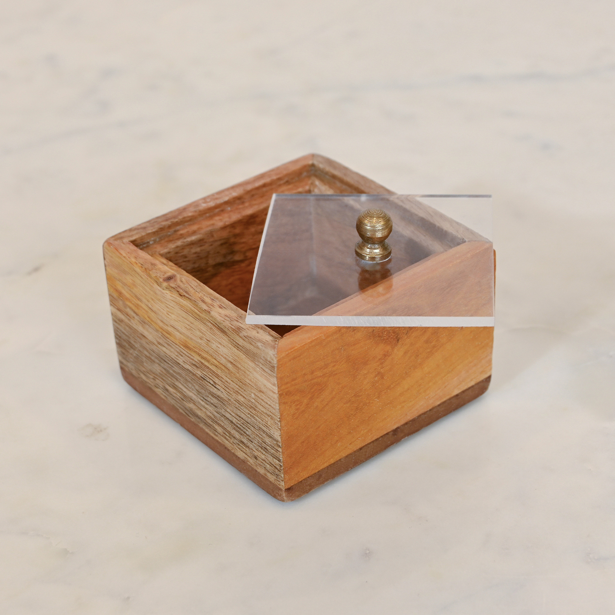 Home Carving Wooden Decorative Box - 8x8x5 cms-household-decor-boxesandtrays-image-3
