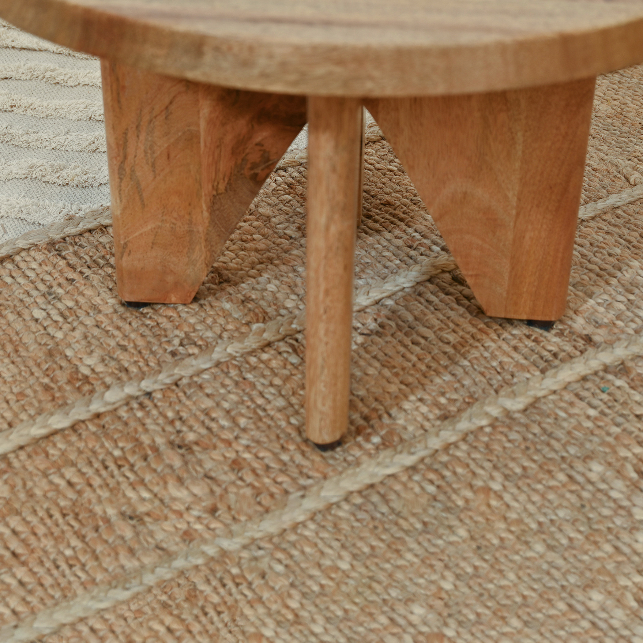 Home Carving Solid Wood Low Stool - 45x28 cms-furniture-sofaandseating-ottomansbeanbagsandpoufs-image-3