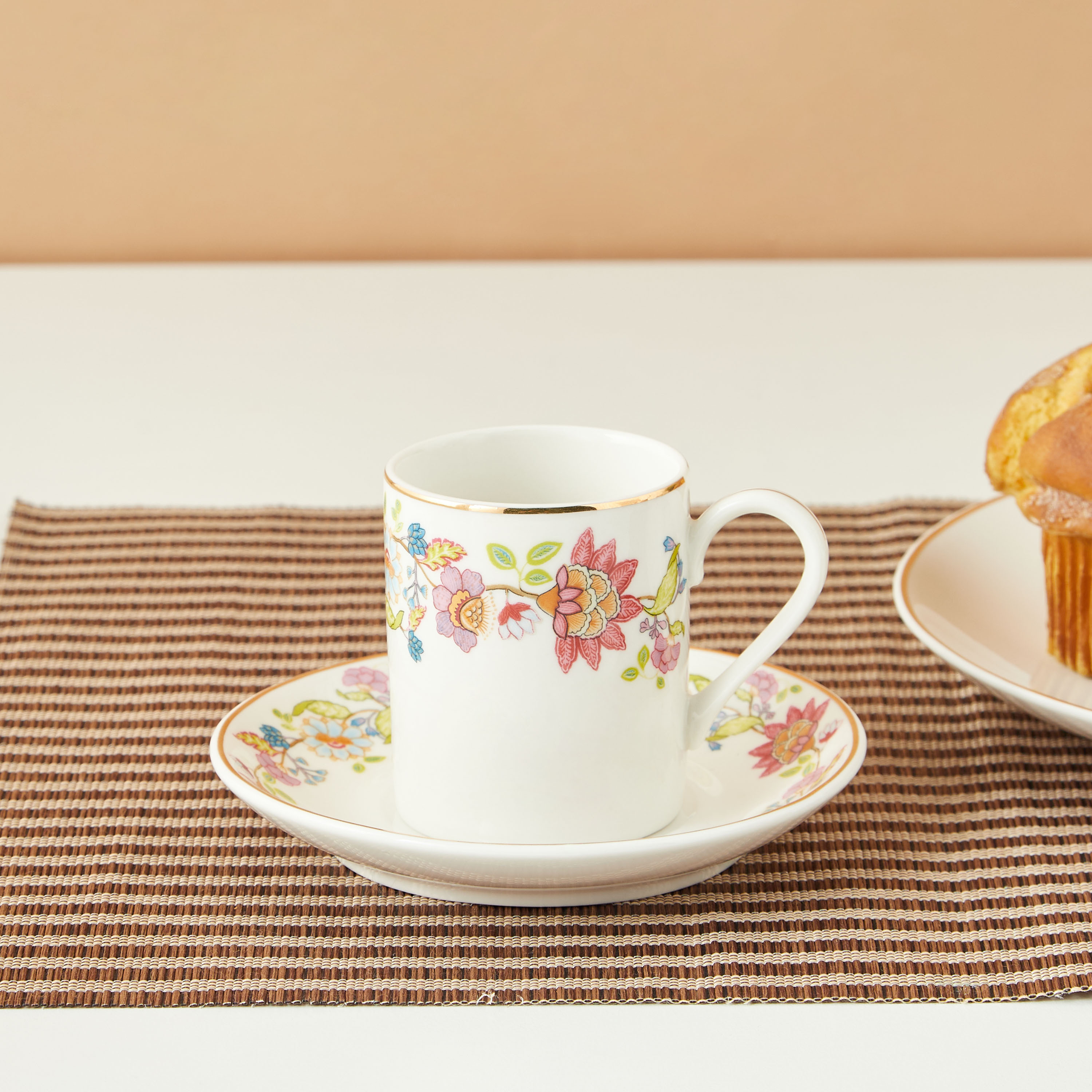 Summer Flower 12-Piece Espresso Cup and Saucer Set - 100 ml-household-dining-teaandcoffee-teaandcoffeesets-image-1