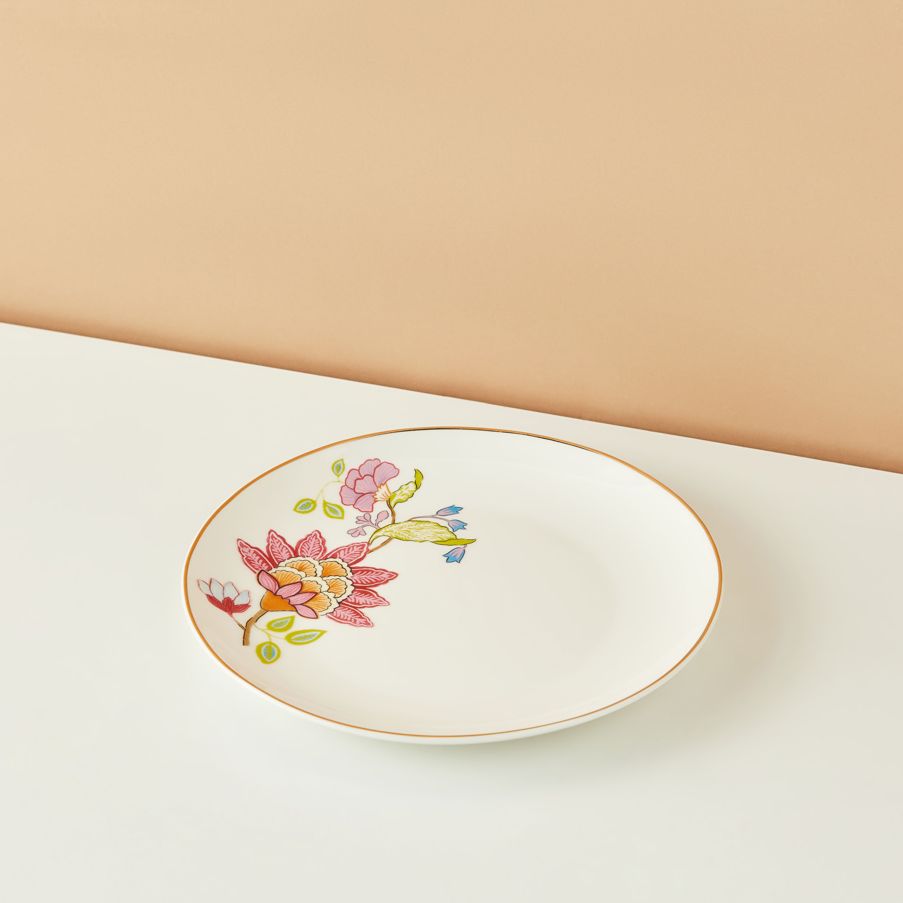 Summer Flower Printed Porcelain Quarter Plate - 20 cms-household-dining-dinnerware-plates-image-3