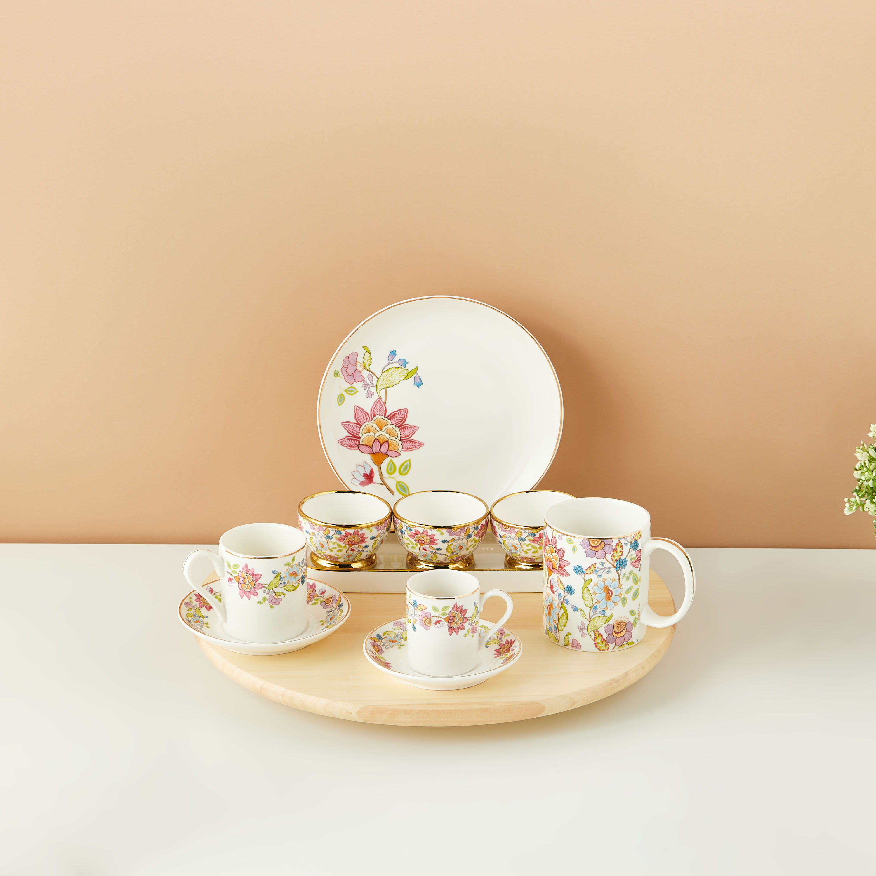 Summer Flower Printed Porcelain Quarter Plate - 20 cms-household-dining-dinnerware-plates-image-5