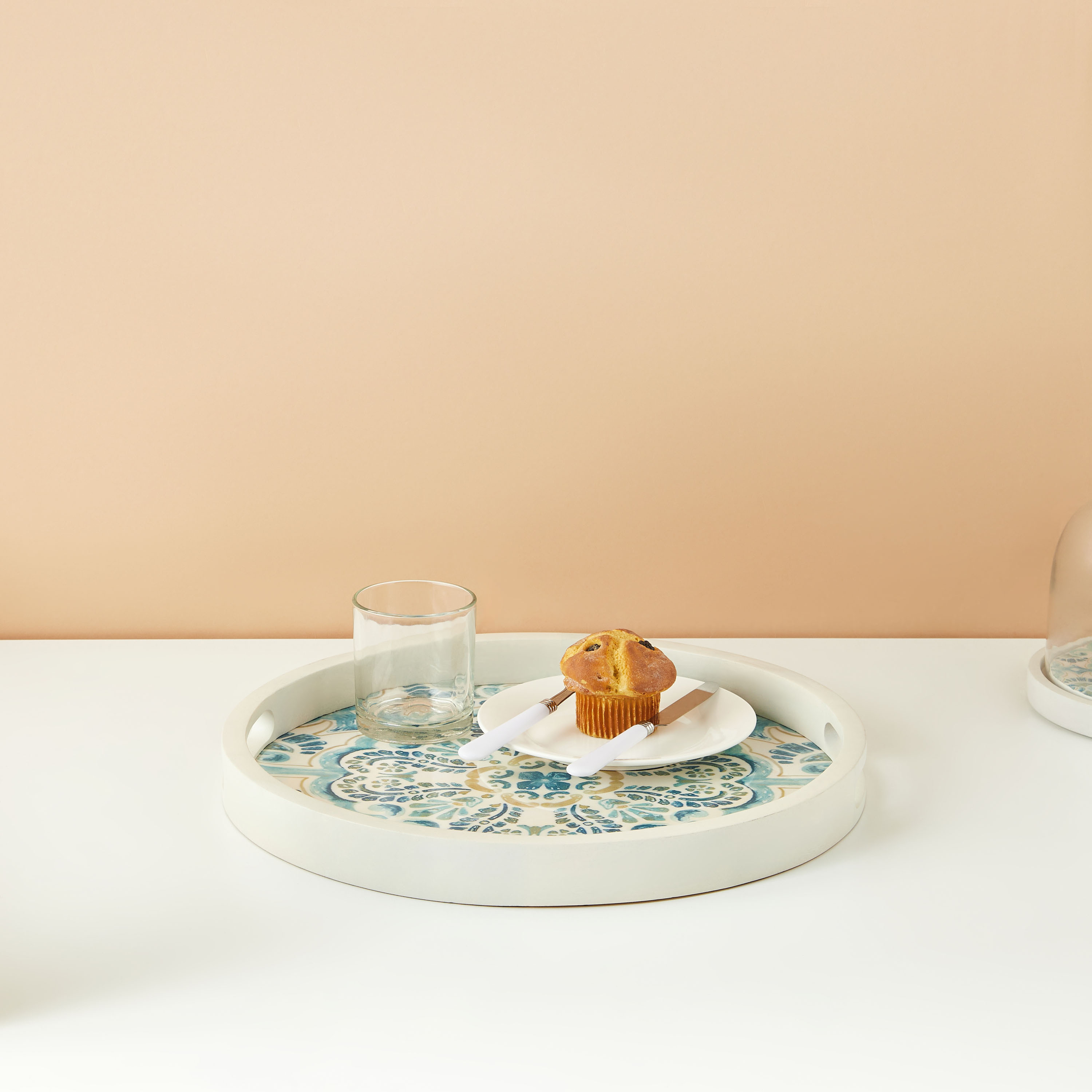 صينية تقديم بطبعات بيزلي ساحلية بالمينا - 36سم-household-dining-serveware-servingtrays-image-1