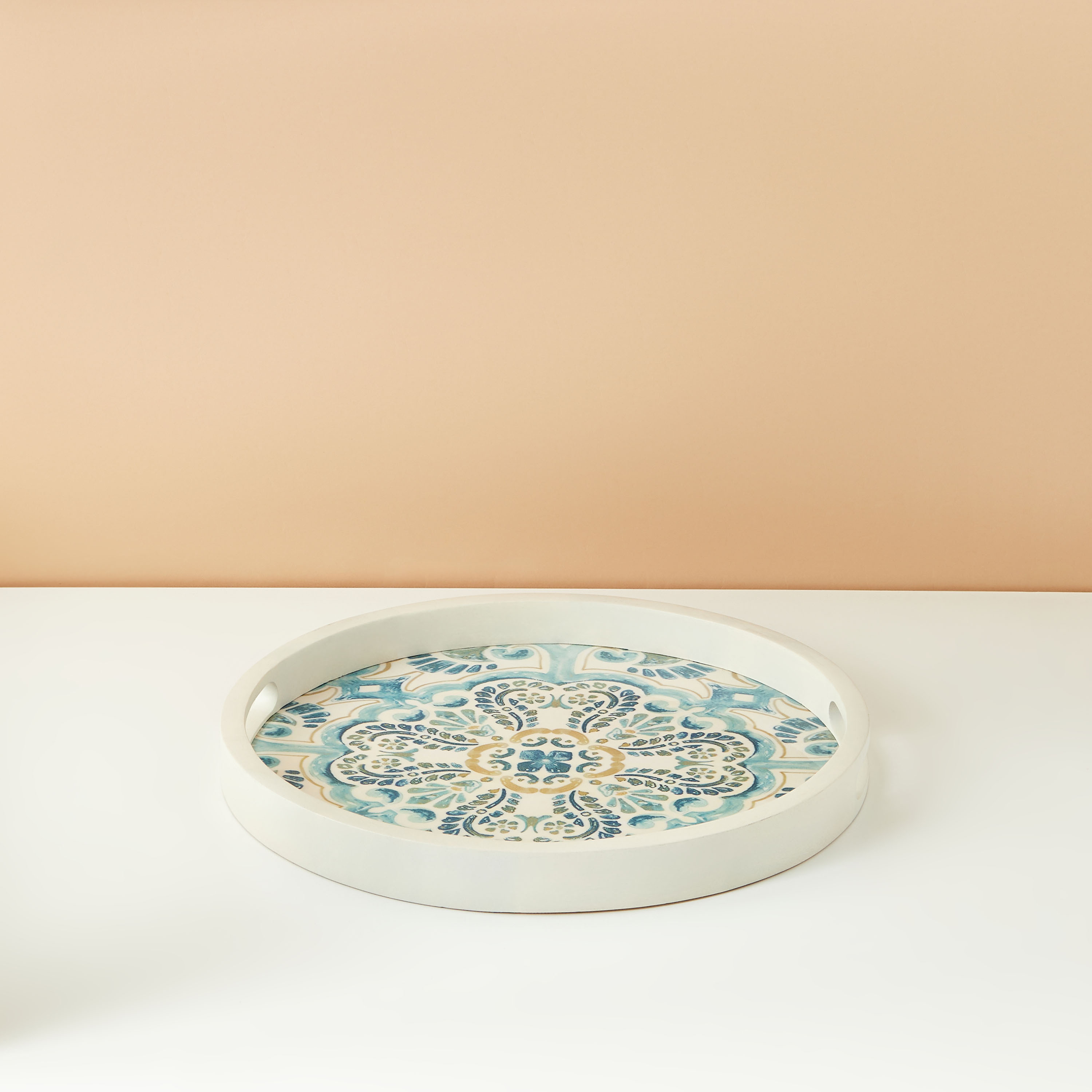 صينية تقديم بطبعات بيزلي ساحلية بالمينا - 36سم-household-dining-serveware-servingtrays-image-2