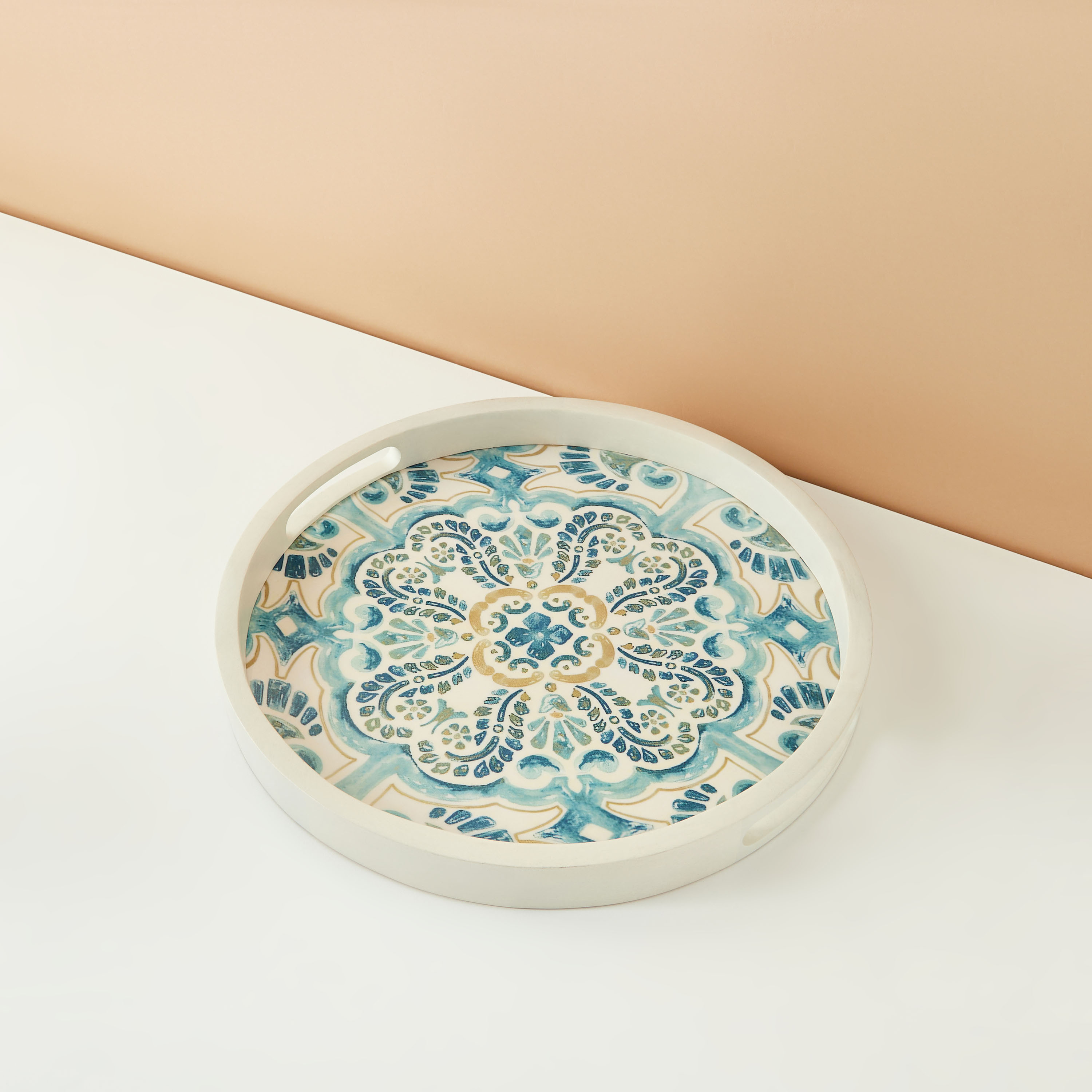 صينية تقديم بطبعات بيزلي ساحلية بالمينا - 36سم-household-dining-serveware-servingtrays-image-3
